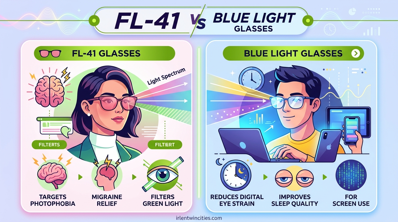 FL-41 vs Blue Light Glasses