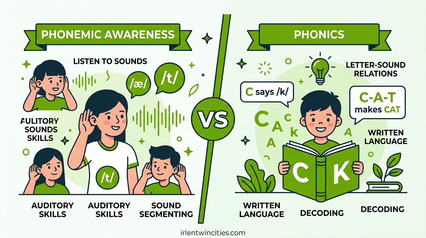 Phonemic Awareness vs Phonics