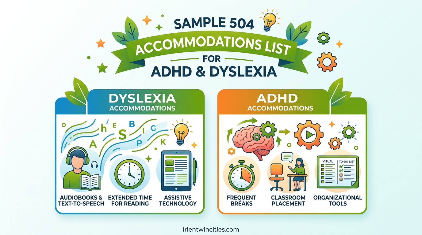 Sample 504 Accommodations List for ADHD and Dyslexia