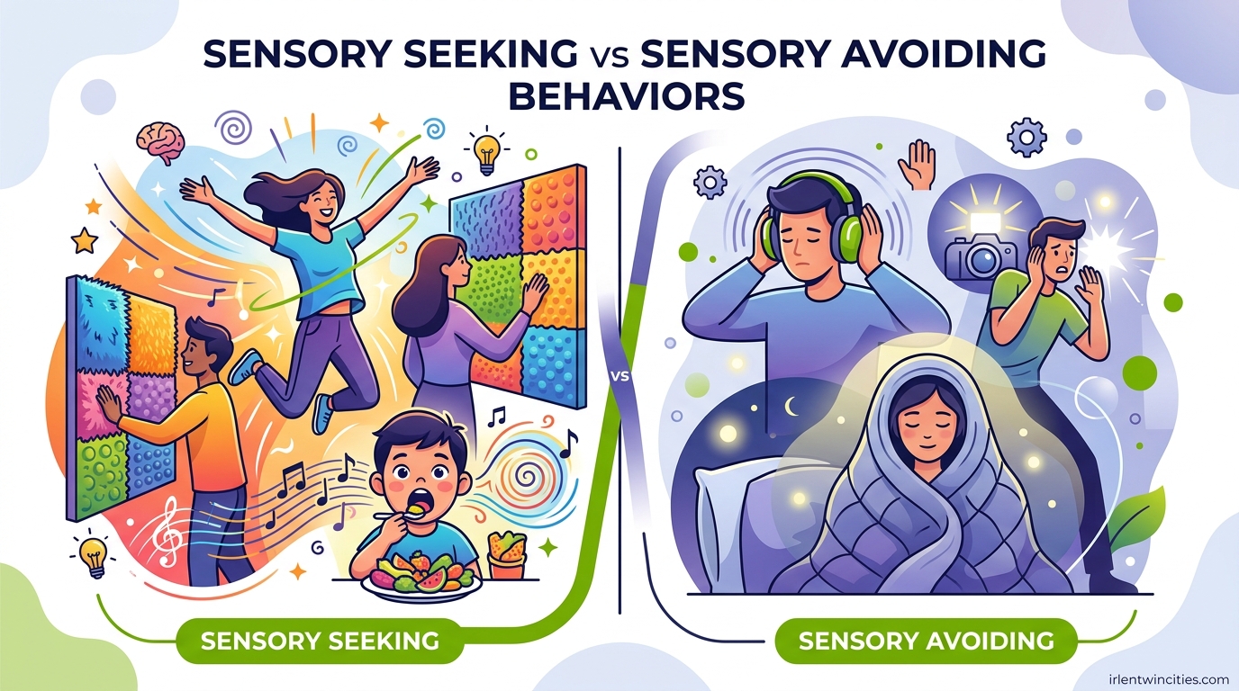 Sensory Seeking vs Sensory Avoiding Behaviors