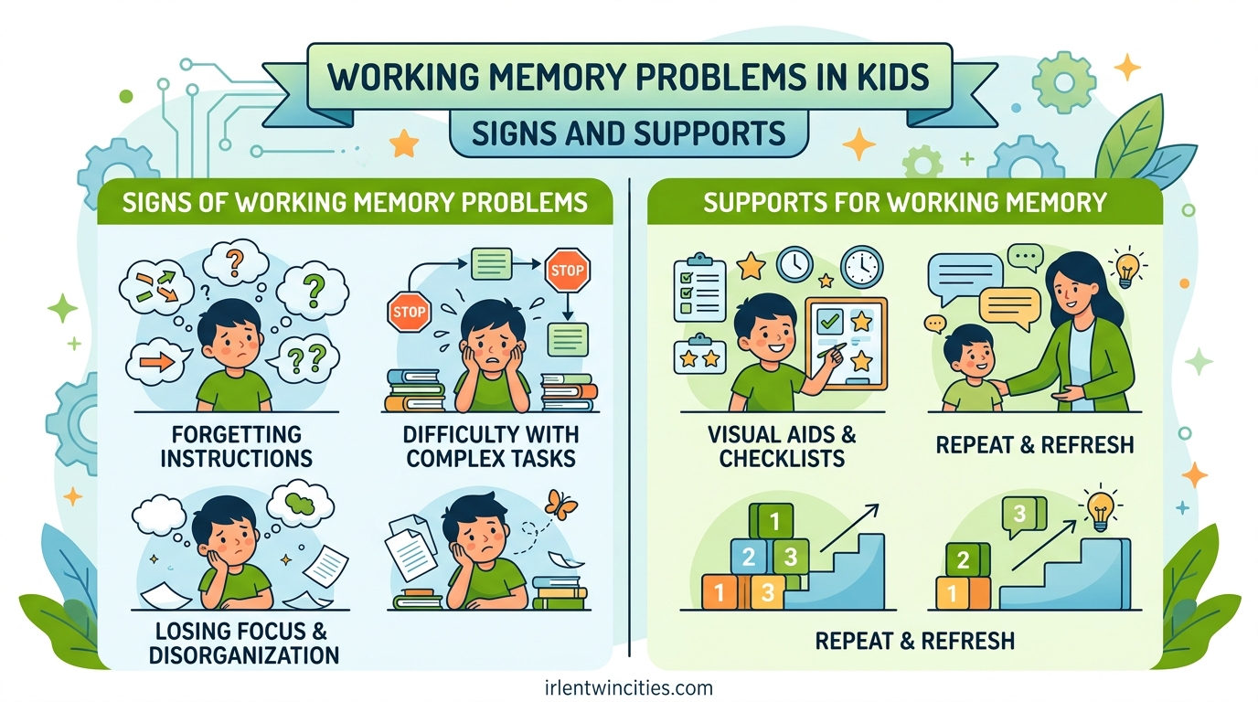 Working Memory Problems in Kids Signs and Supports