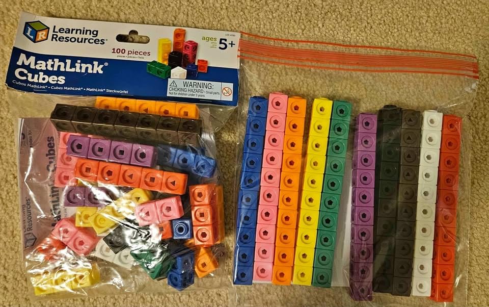 Learning Resources MathLink Cubes - Set of 100 Cubes, Ages 5+ Kindergarten, STEM Activities, Math Manipulatives, Homeschool Supplies, Teacher Supplies customer photo 1