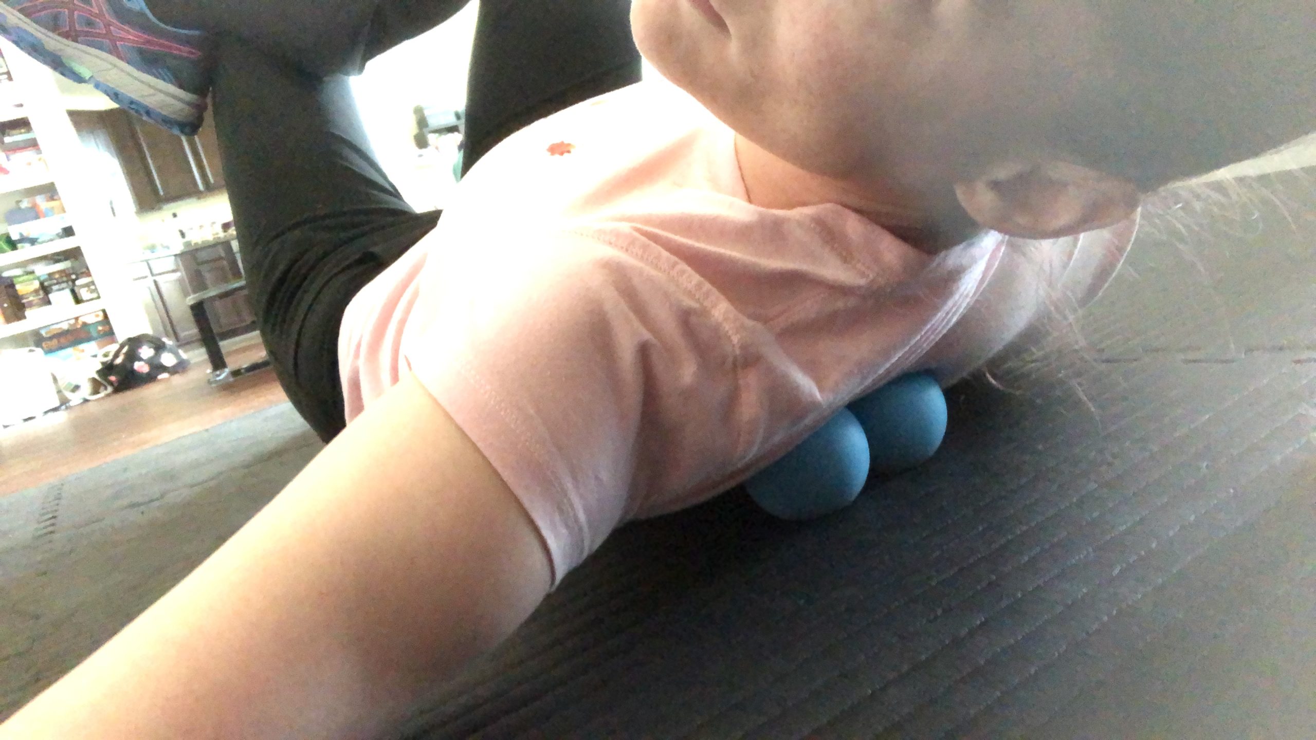 RAD Original Peanut Massage Ball - Medium Density Yoga Deep Tissue Roller Ball - Myofascial Release for Back, Neck, Feet, Psoas & Spine - Suboccipital & Thoracic Trigger Point Therapy customer photo 1