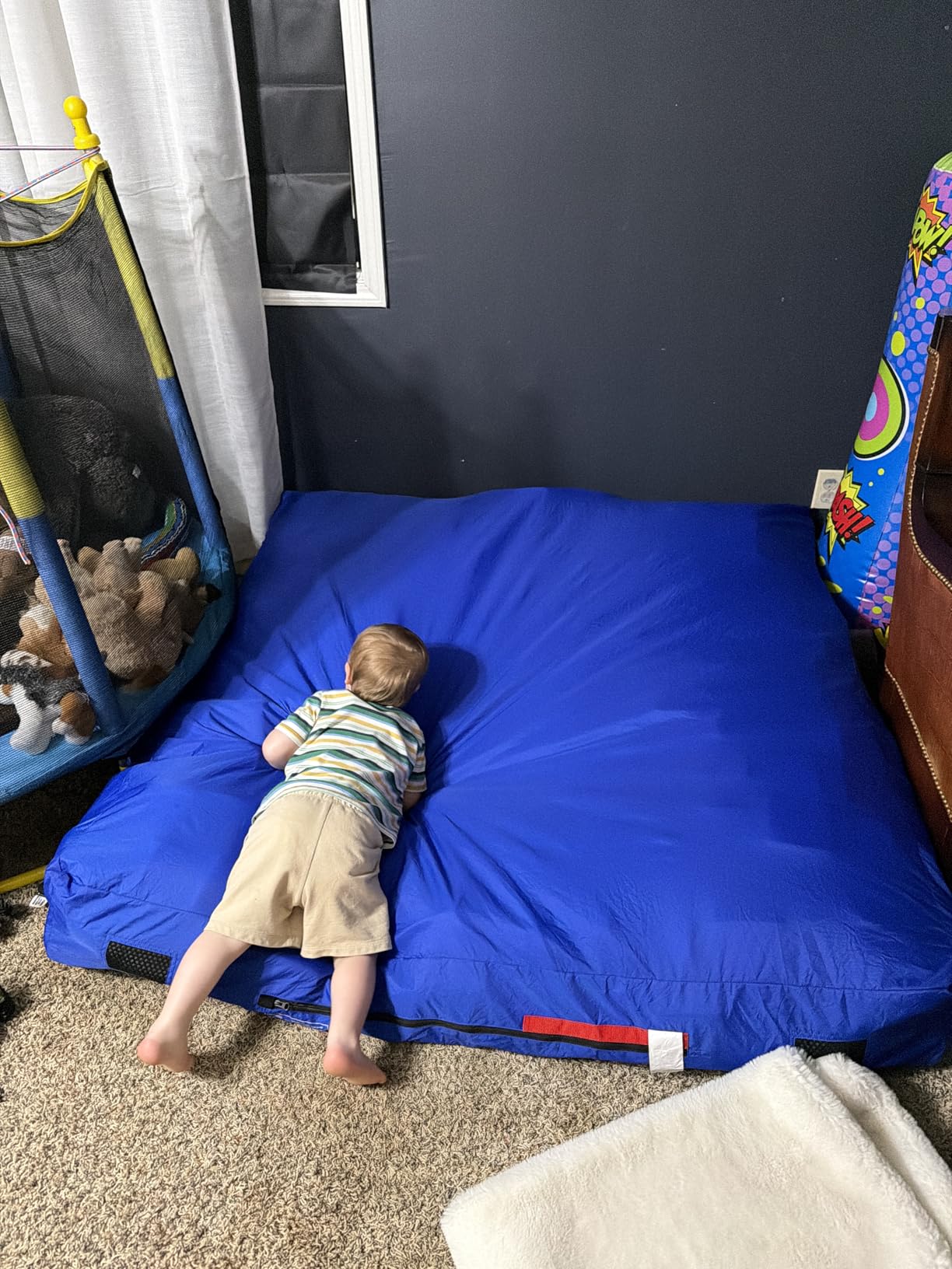 Skil-Care Crash Pad for Kids | Sensory Crash Mat for Active Play | High-Density & Soft Foam Blocks Landing Zone | Kids Jumping Pillow for Indoor & Outdoors Use with Durable Nylon Cover - 3x4 feet customer photo 1