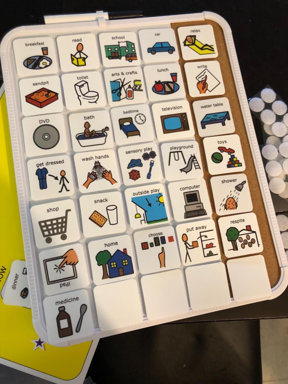 First Then Visual Schedule for Kids - Premium Durable Plastic - 32 Communication Cards - Autism Learning Materials - Special Education Classroom (English) customer photo 2