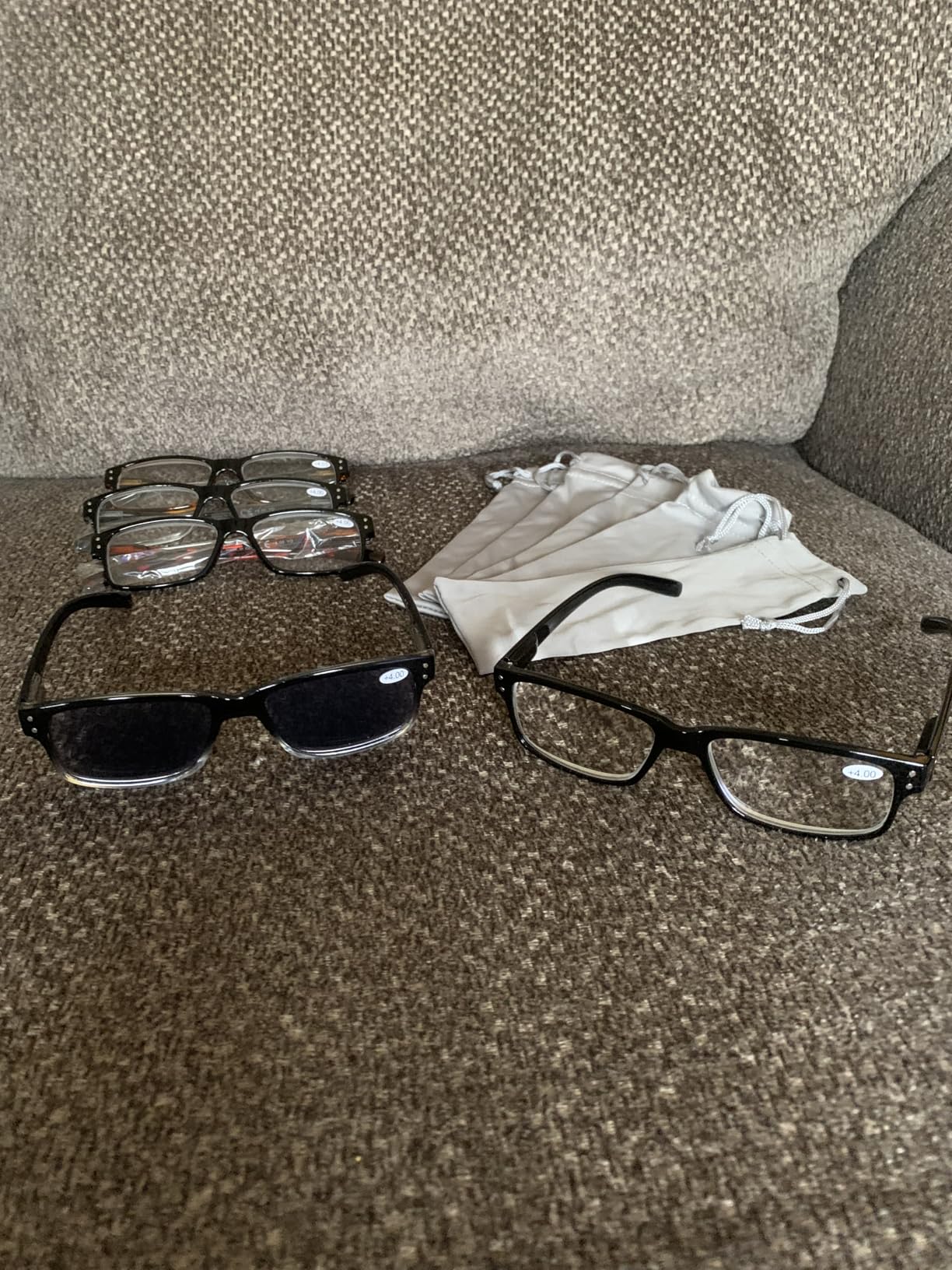 Eyekepper Vintage Reading Glasses for Men - 5 Pack Spring Hinges Classic Readers - Black Frame +4.00 customer photo 2