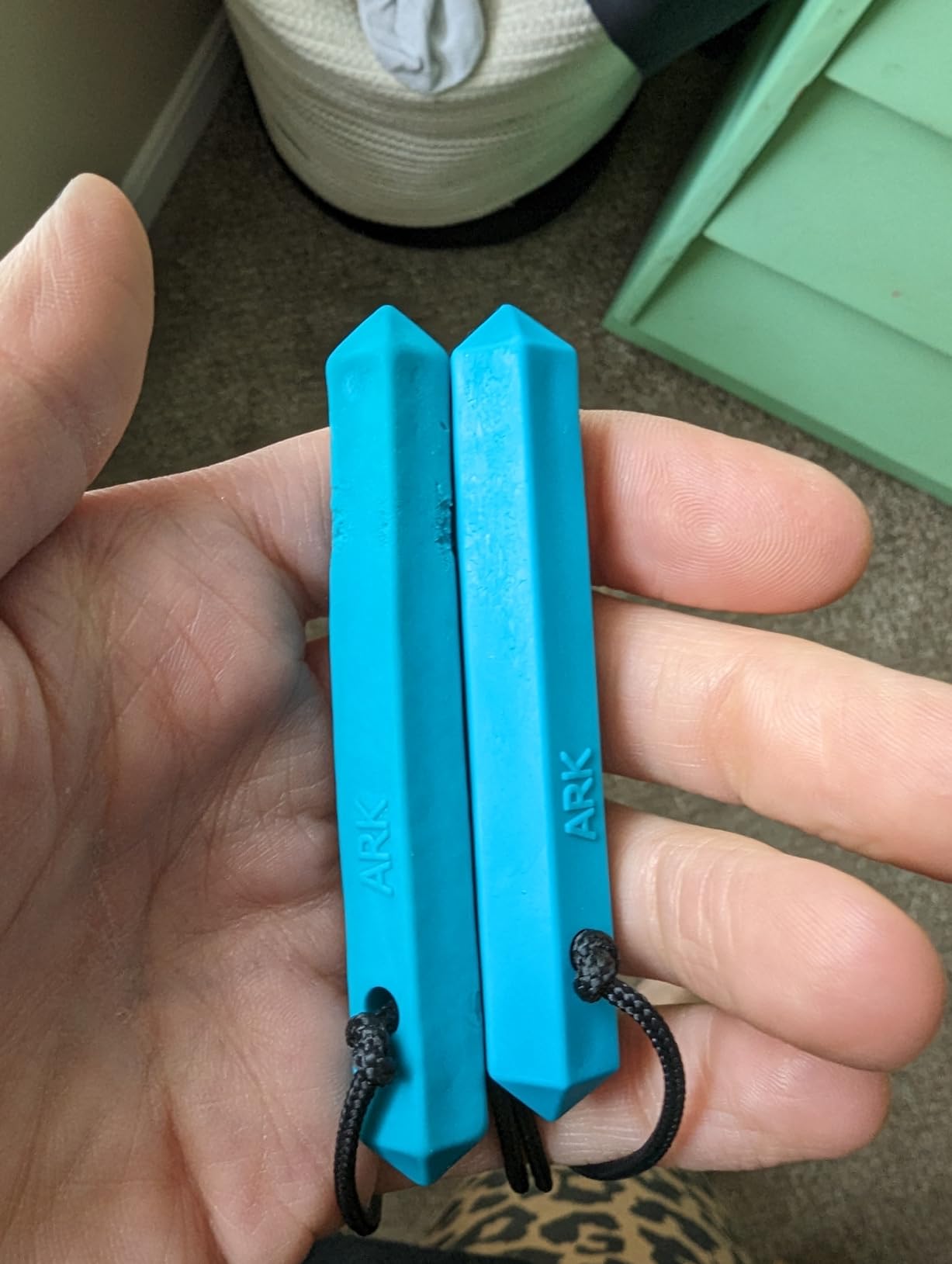 ARK Krypto-Bite, Chew Necklaces for Sensory Kids and Adults, Oral Fidget for Autism, ADHD, SPD, Anxiety, Medical-Grade Sensory Chew Necklace, XT, Firm, Teal customer photo 2