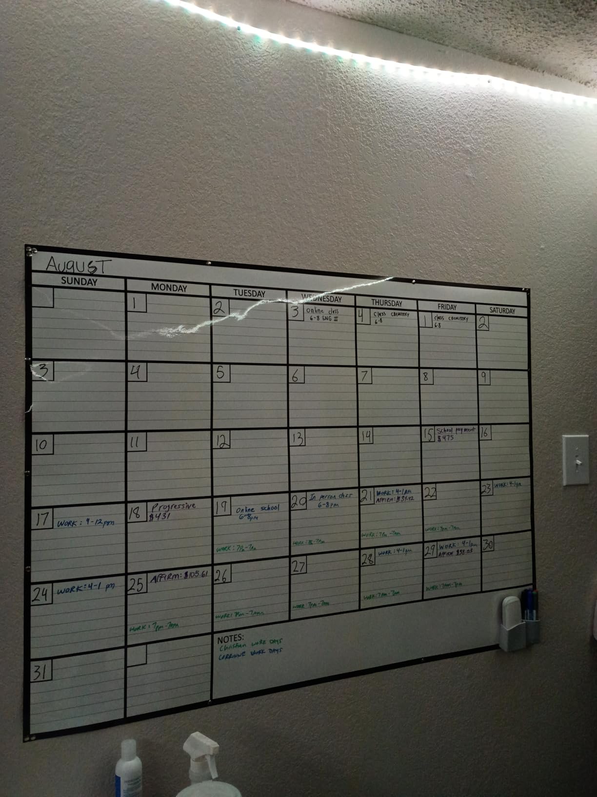 Large Dry Erase Calendar for Wall 36x48, Big Classroom Giant Month, Undated Reusable Family Monthly, Rolled Whiteboard White Board, Calendar Dry Erase Planner for Wall Erasable Large Office 48x36 customer photo 1