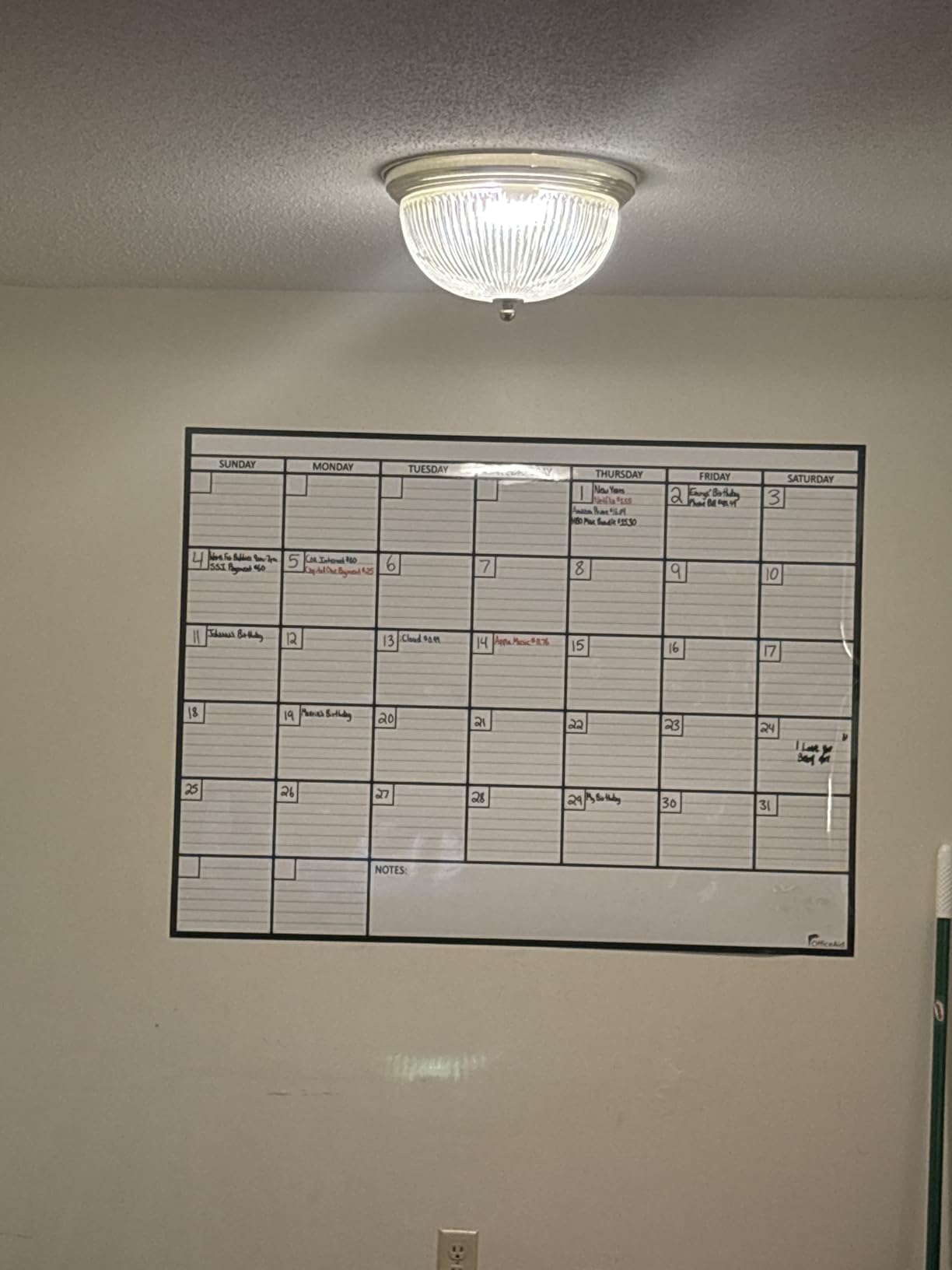 Large Dry Erase Calendar for Wall 36x48, Big Classroom Giant Month, Undated Reusable Family Monthly, Rolled Whiteboard White Board, Calendar Dry Erase Planner for Wall Erasable Large Office 48x36 customer photo 2