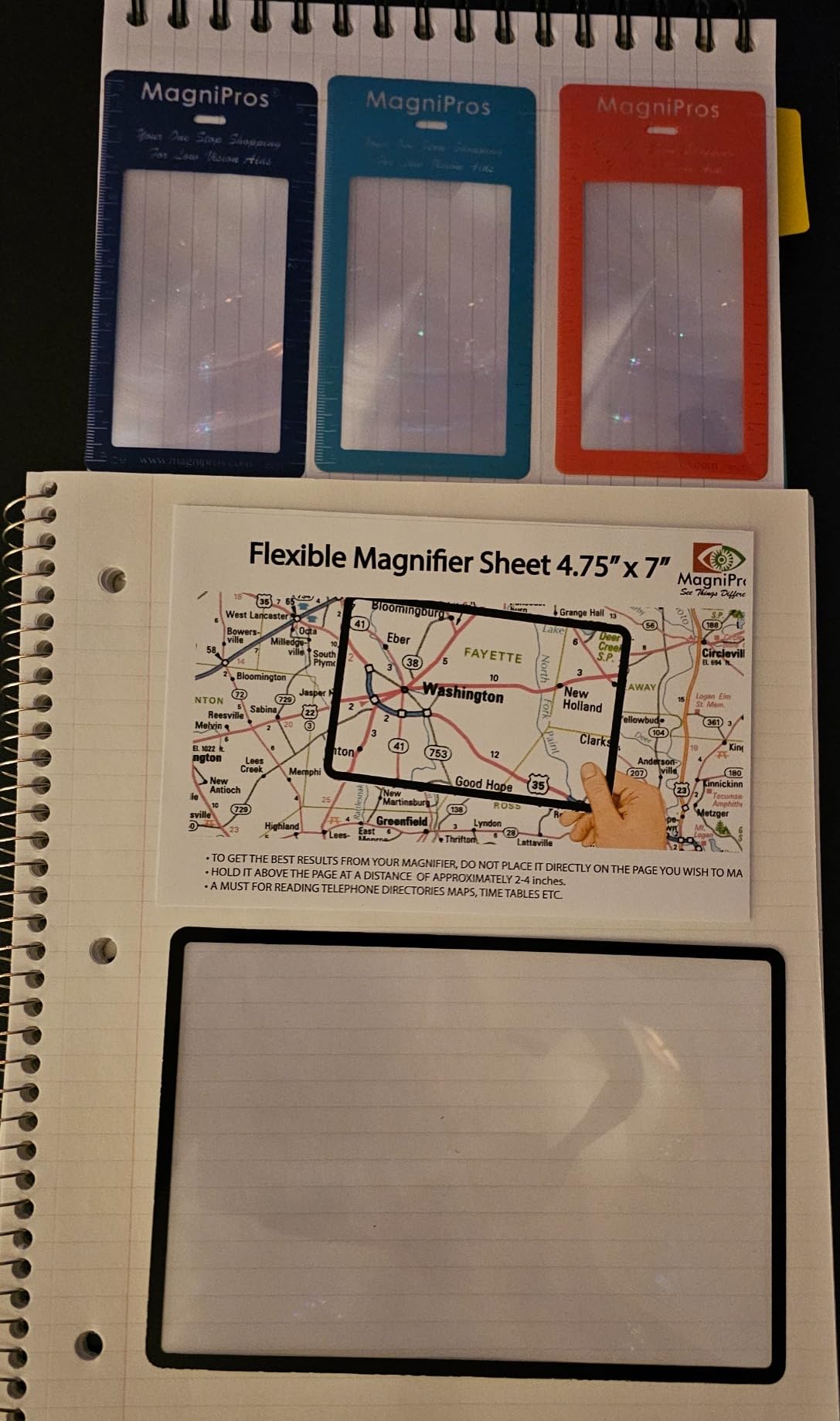 MagniPros Premium 3X (300%) Page Magnifying Fresnel Lens Magnifier 4.5