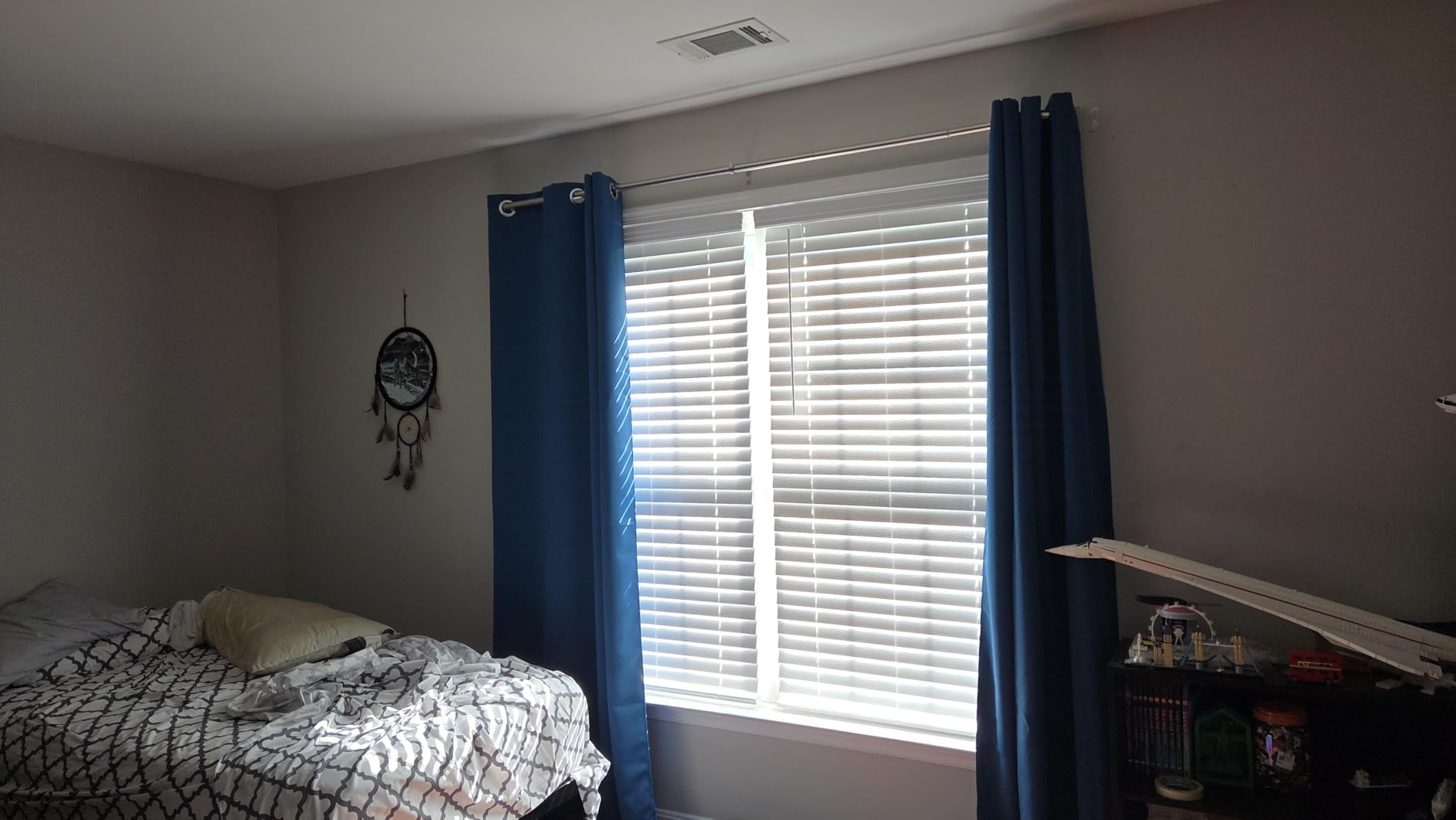 NICETOWN Halloween Pitch Black Solid Thermal Insulated Grommet Blackout Curtains/Drapes for Bedroom Window (2 Panels, 42 inches Wide by 63 inches Long, Black) customer photo 1