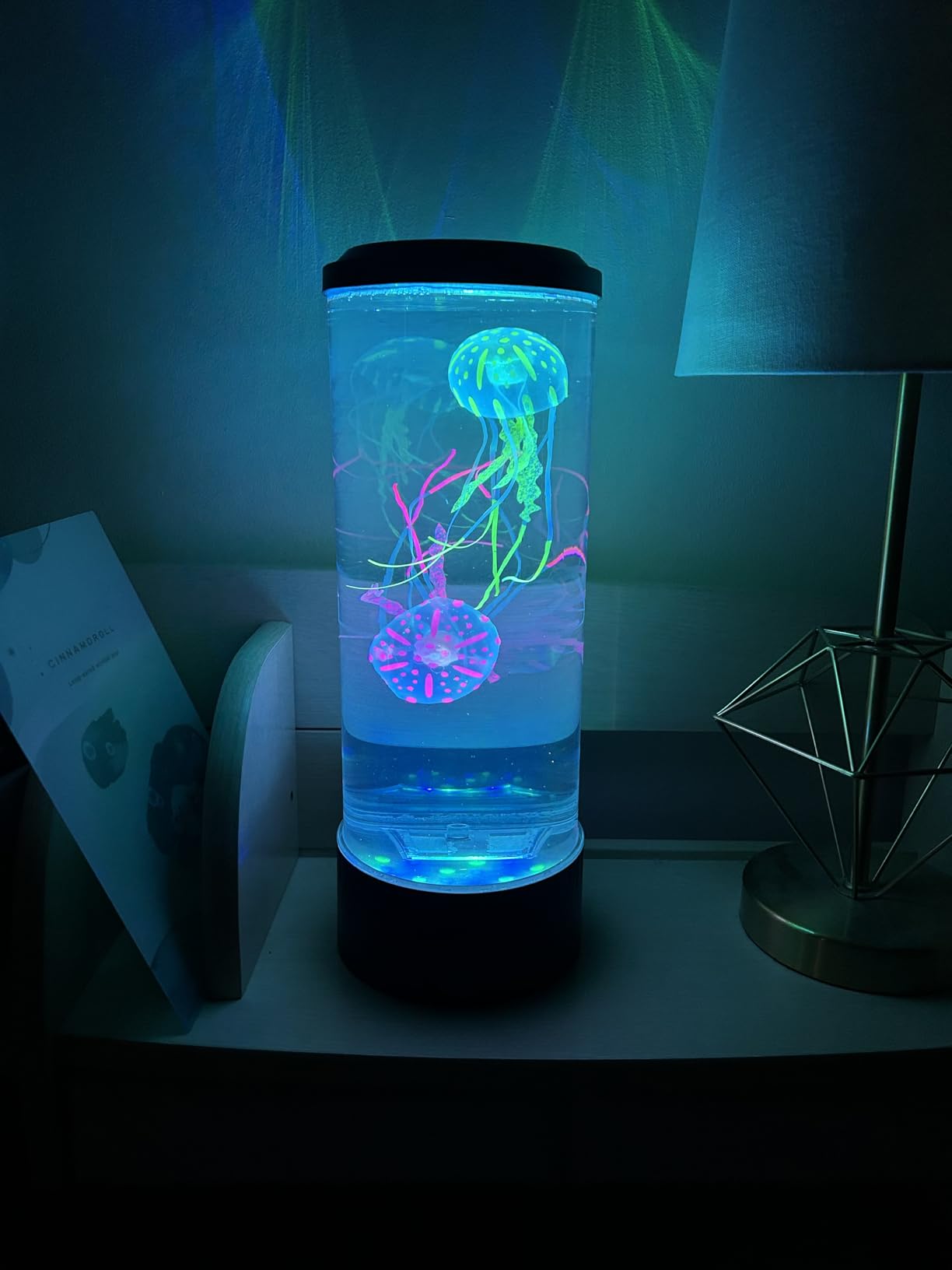 Lightahead Large Round LED Jellyfish Lamp, 18 LEDs with Vibrant Color-Changing Effects, Sensory Fake Aquarium for Autism, ADHD, Stress & Anxiety Relief customer photo 2
