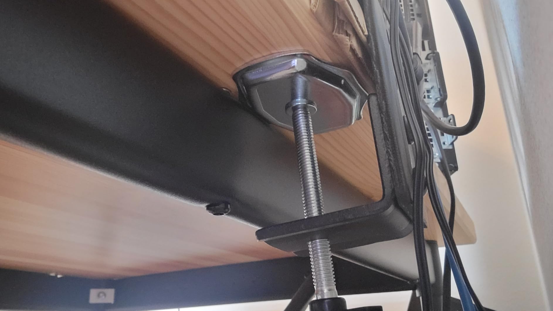 BONTEC Dual Monitor Desk Mount, Full Motion Adjustable Monitor Stand for 13-27 Inch Screens, Heavy Duty Arms Hold Up to 22 lbs Each, VESA 75x75/100x100 mm, C Clamp and Grommet Base, Cable Management customer photo 2