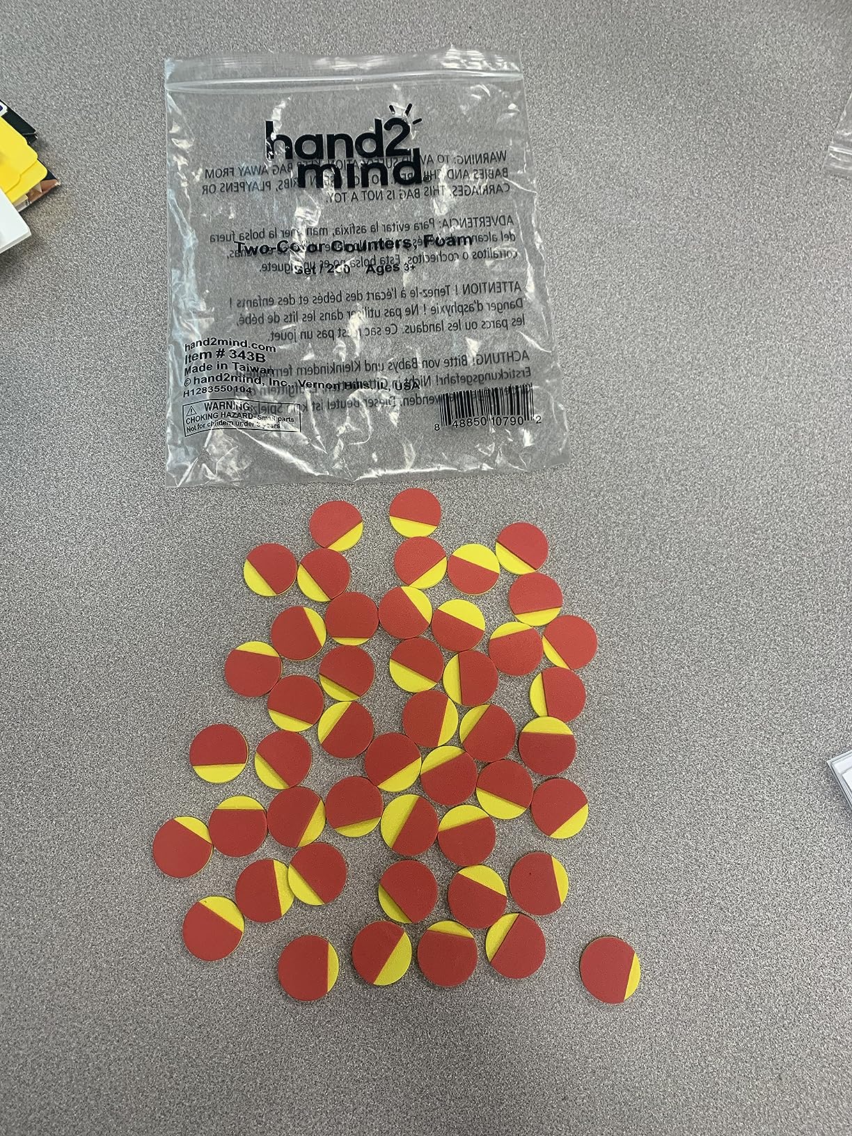 hand2mind Foam Two-Color Counters, Red and Yellow, Manipulatives, Chips, Math Bingo, 200 Count customer photo 1