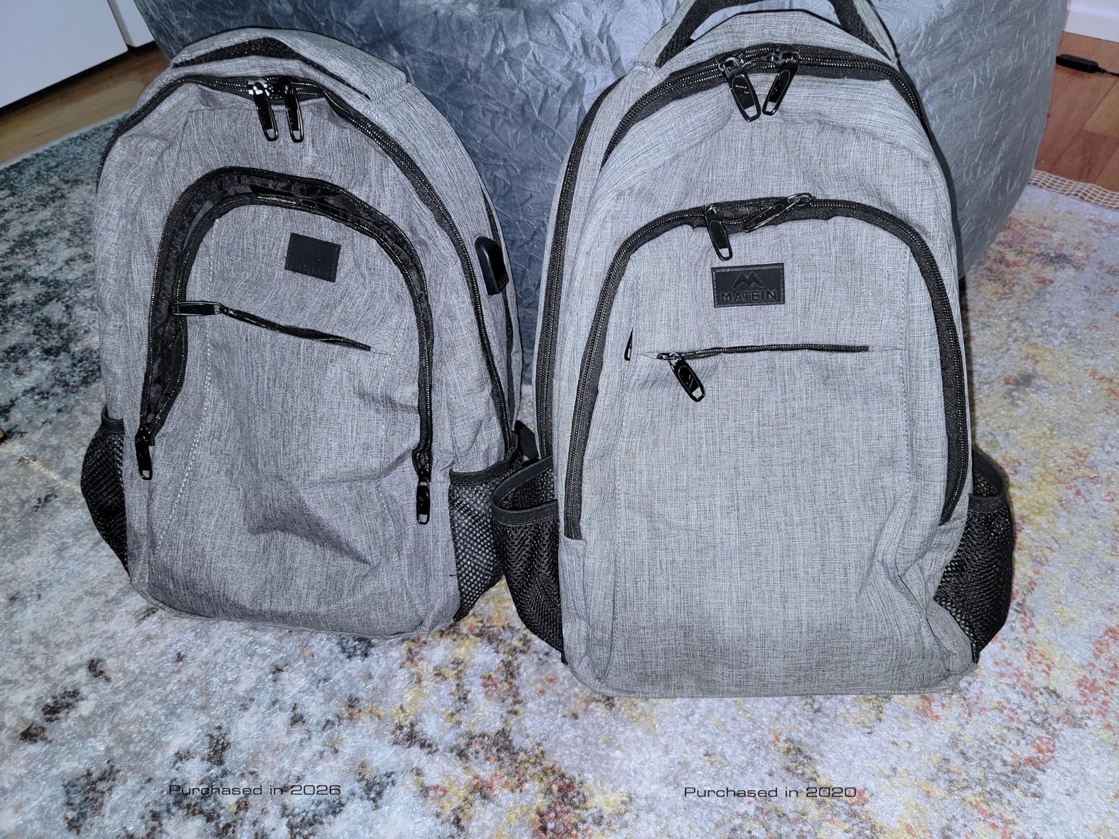 MATEIN Travel Laptop Backpack, Business Anti Theft Slim Sturdy Laptops Backpack Personal Item Bag, Water Resistant College School Computer Bag Gift for Men & Women Fits 15.6 Inch Notebook, Grey customer photo 2