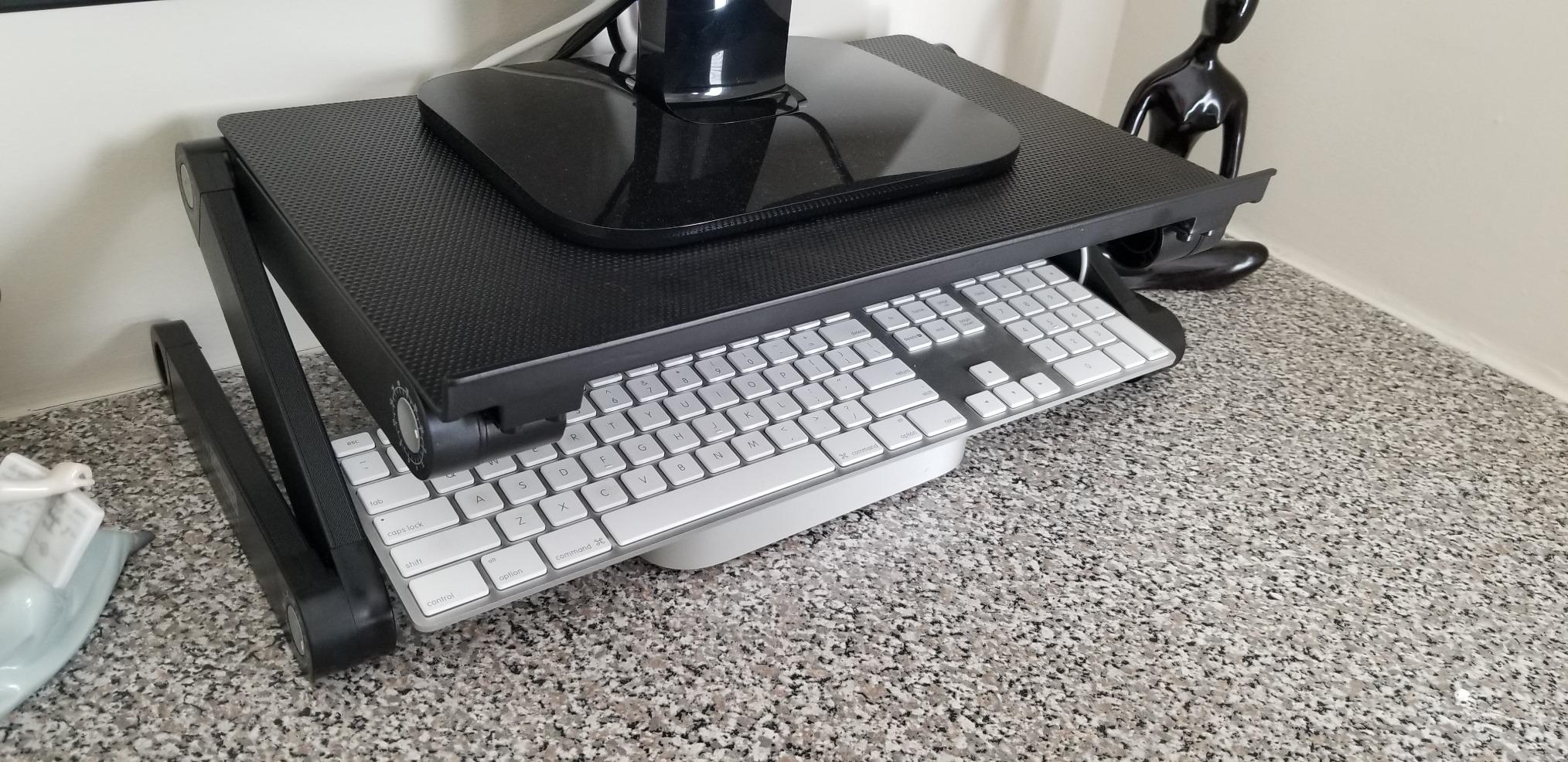 WorkEZ Monitor Stand, Single Mount Height Adjustable Monitor Riser for Desk, Ergonomic Desktop Computer Stand customer photo 2
