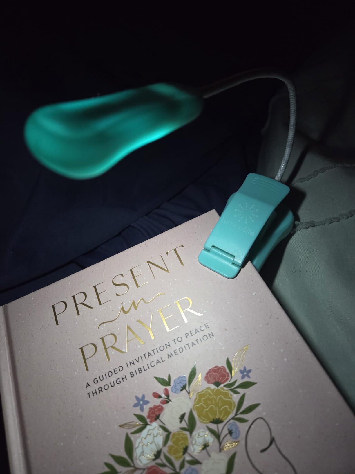Vekkia Rechargeable Book Light for Reading in Bed, 3 Color x 3 Brightness, Lightweight Reading Light, Up to 70 Hours Lighting, Great for Readers, Travel (Blue) customer photo 2
