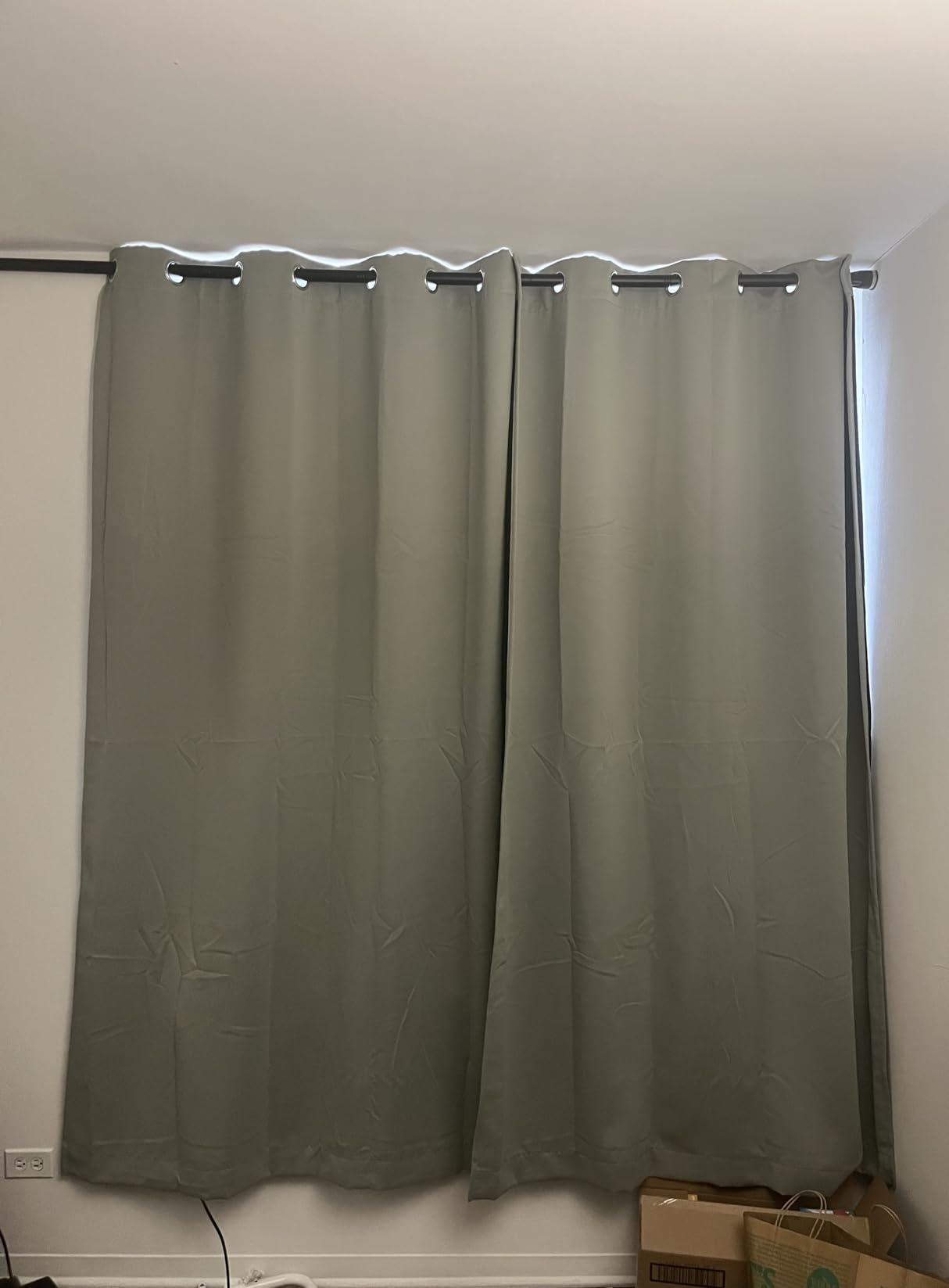 NICETOWN Grey Full Shade Curtain Panels, Pair of Energy Smart & Noise Blocking Out Blackout Drapes for Dining Room Window, Thermal Insulated Guest Room Lined Window Dressing(Gray, 52 x 84 inch) customer photo 2