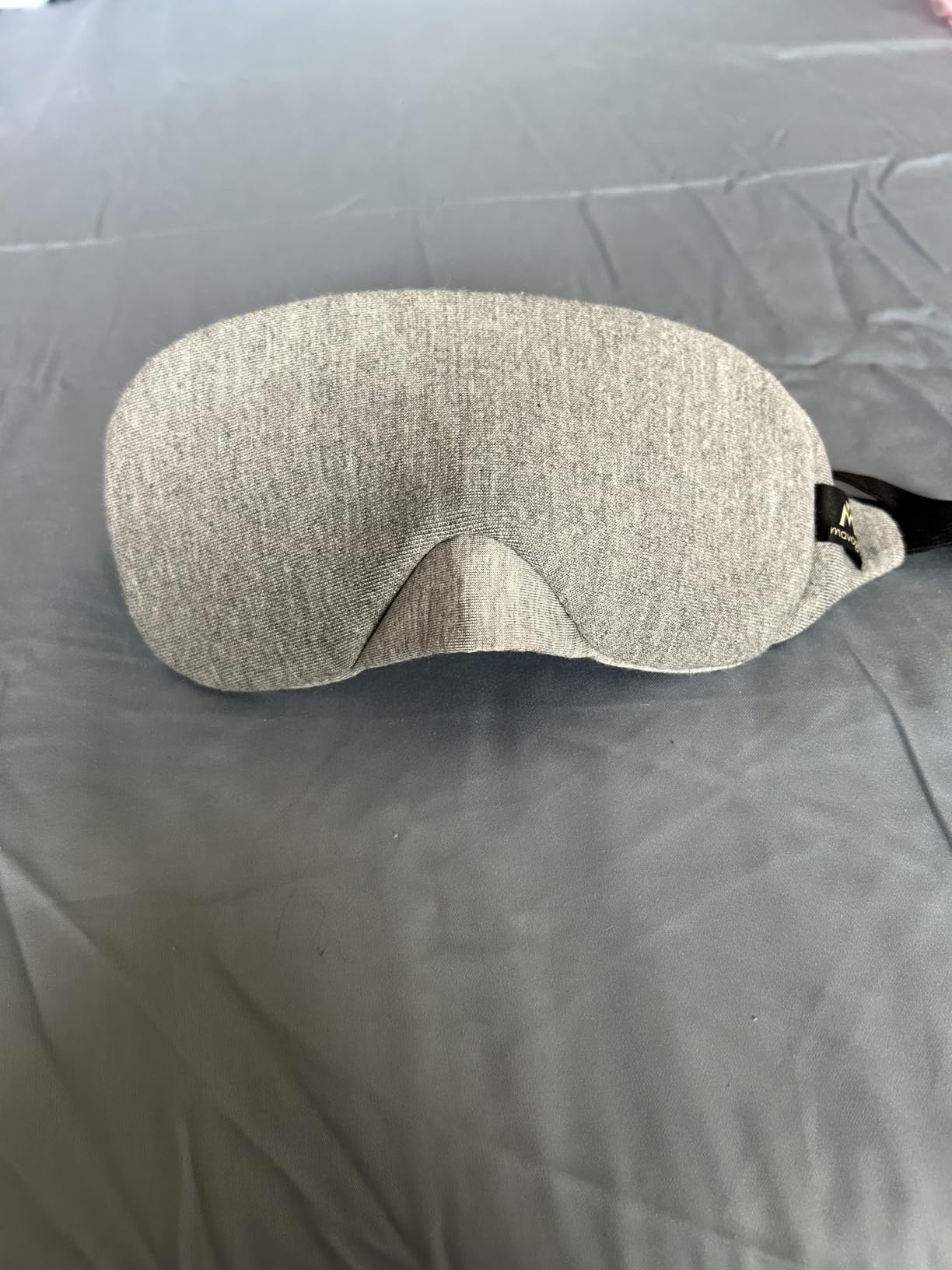 Mavogel Cotton Sleep Eye Mask - Updated Design Light Blocking with Adjustable Nose Bridge, Soft and Comfortable Night Eye Mask for Men Women, Eye Blinder for Shift Work, Includes Travel Pouch, Grey customer photo 2