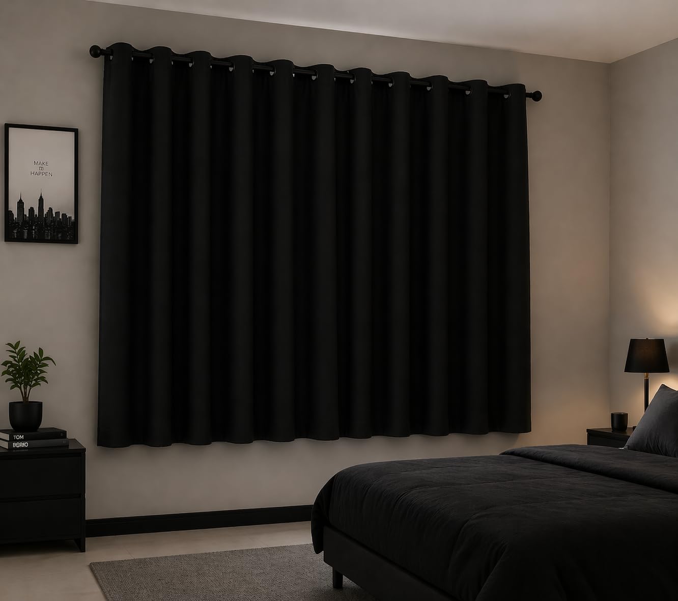 BGment Blackout Curtains for Bedroom - 63 Inch Long Navy Blue Grommet Room Darkening Thermal Insulated Window Drapes for Kids Boys Room, 2 Panels, 42x63 Inch customer photo 1