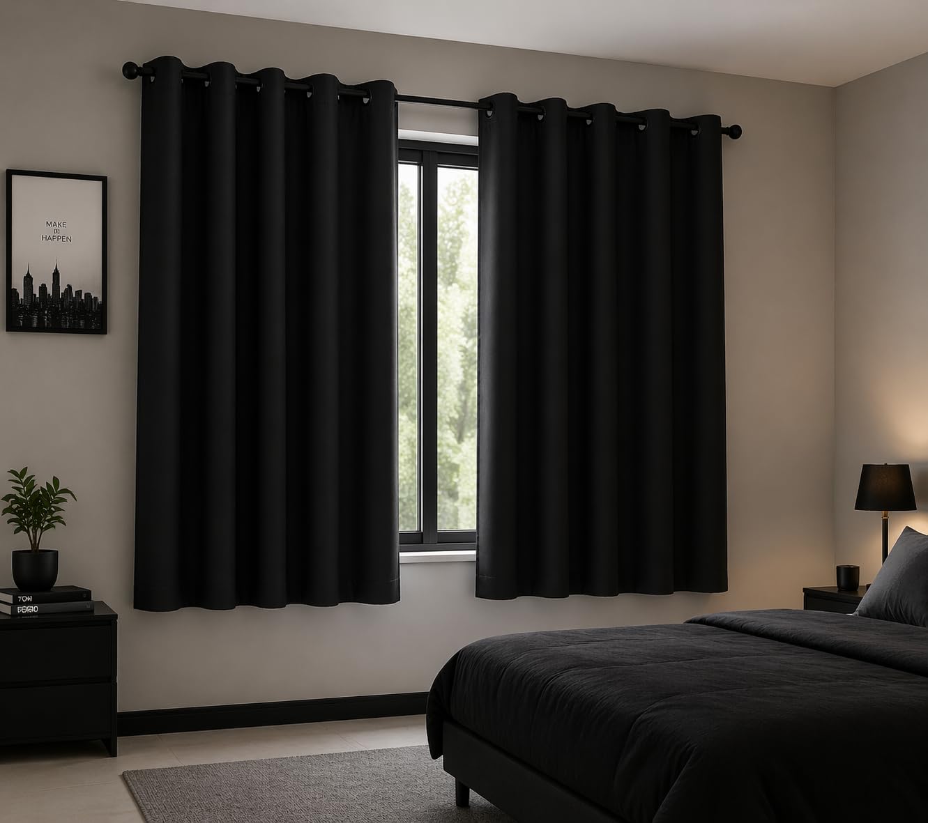 BGment Blackout Curtains for Bedroom - 63 Inch Long Navy Blue Grommet Room Darkening Thermal Insulated Window Drapes for Kids Boys Room, 2 Panels, 42x63 Inch customer photo 2