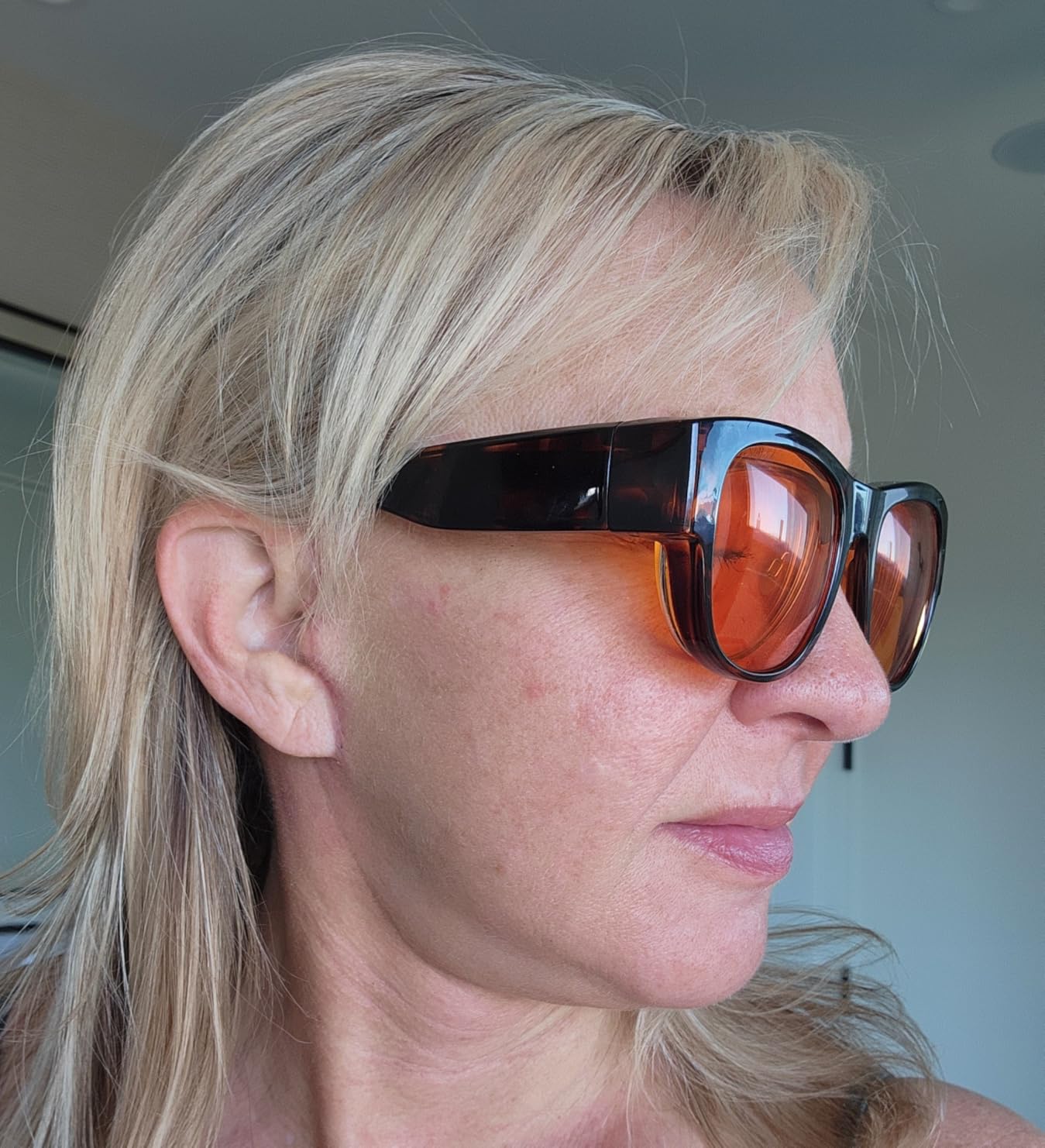 Eyekepper 100% Blue Light Reduction, Huge Fitover Anti-Blue Blocking Computer Eyeglasses with Extra Amber Lenses, Black customer photo 1