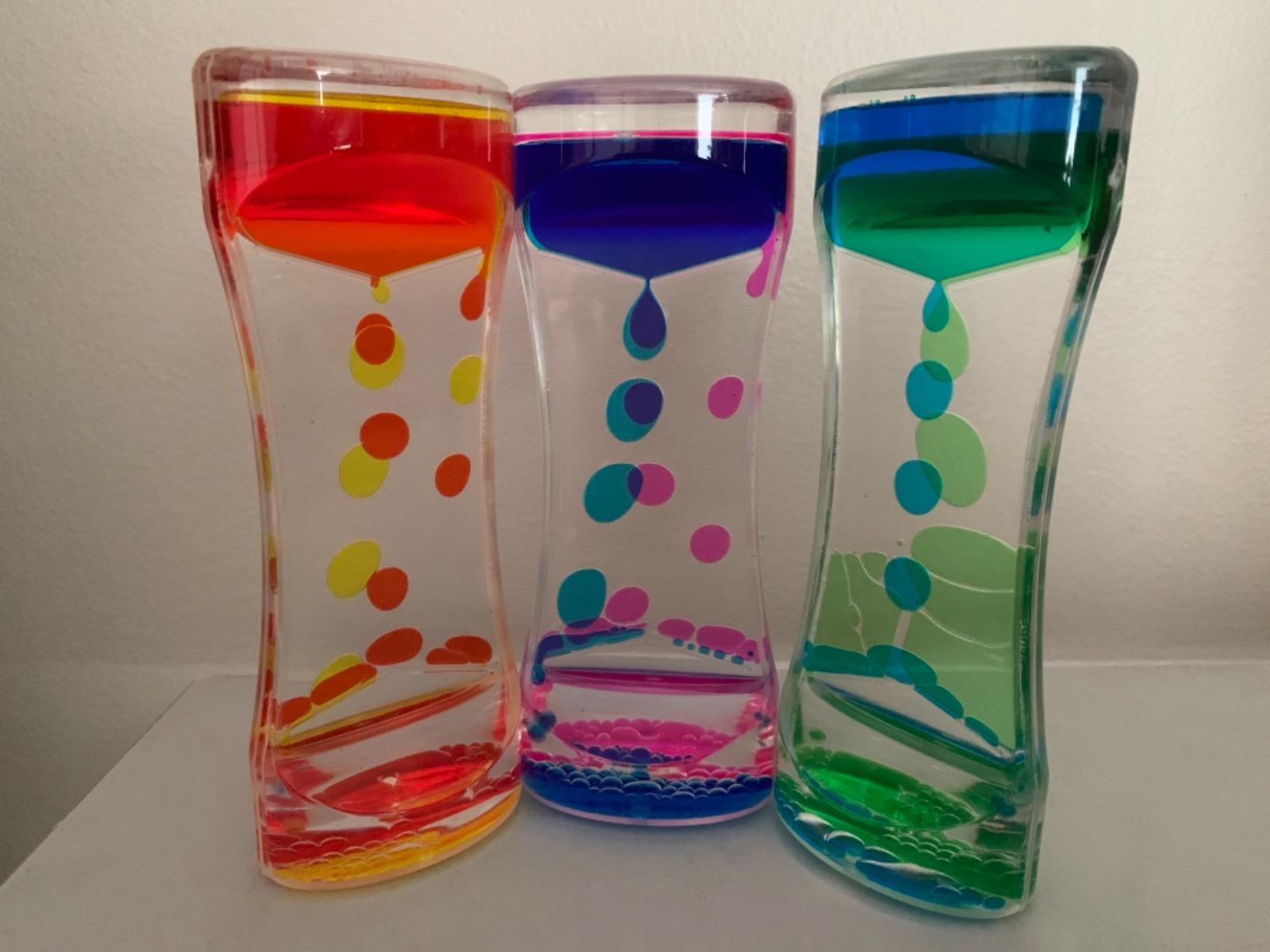 YoYa Toys Liquimo - Liquid Motion Bubbler - 3 Pack - Sensory Fidget Desk Toy for Kids & Adults - Relaxing Hourglass Timer Tubes - Calming Visual Play for School, Home, Office, Stress Relief and Focus customer photo 1