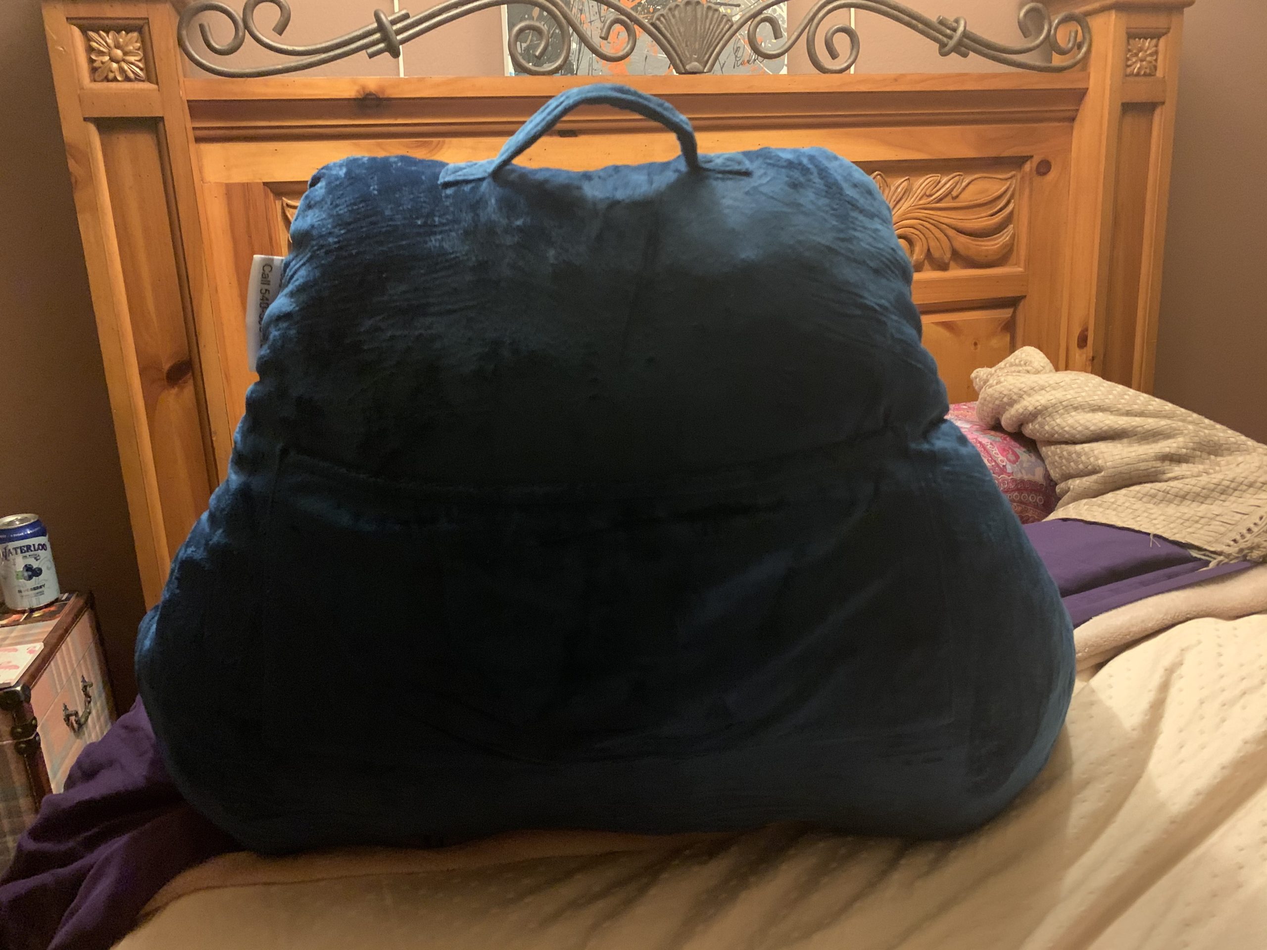 ComfortSpa Reading Pillow for Bed Adult Size, Back Rest Pillow with Arms, Pockets and Washable Cover; Use as a Back Pillow for Bed Sitting Up for Bedrest or Relief from GERD Heartburn (Large Grey) customer photo 2