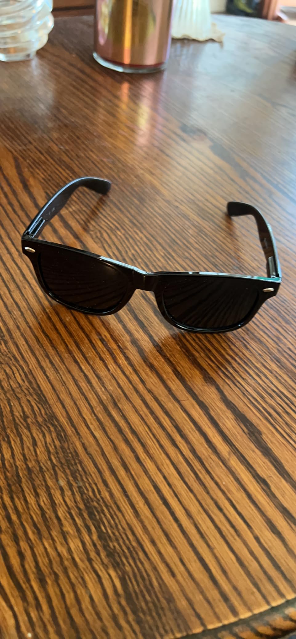 ShadyVEU Super Dark Round Sunglasses UV Protection Spring Hinge Classic 80's Shades Migraine Sensitive Eyes customer photo 1