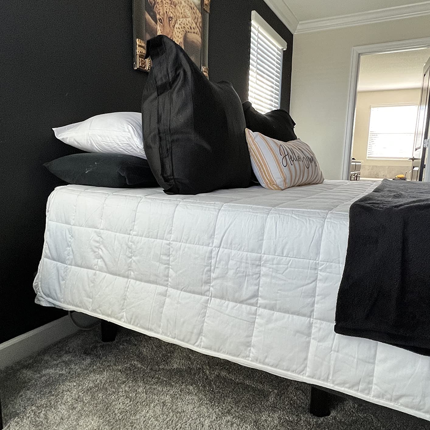 HomeSmart 50lbs Weighted Blanket Queen Size - Heavy Pressure, Ultra Soft Hypoallergenic Fabric - The Heaviest Weighted Blanket, 88x88, Grey customer photo 2