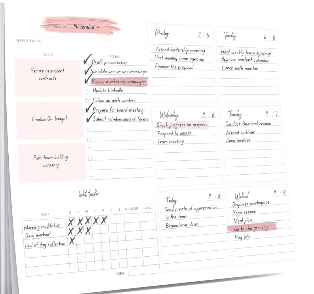 Lamare Weekly Planner Notepad - Premium Undated Weekly To Do List Notepad for School, Home & Office Day Planner, Desk To Do List Pad and Productivity Planning Pad customer photo 2