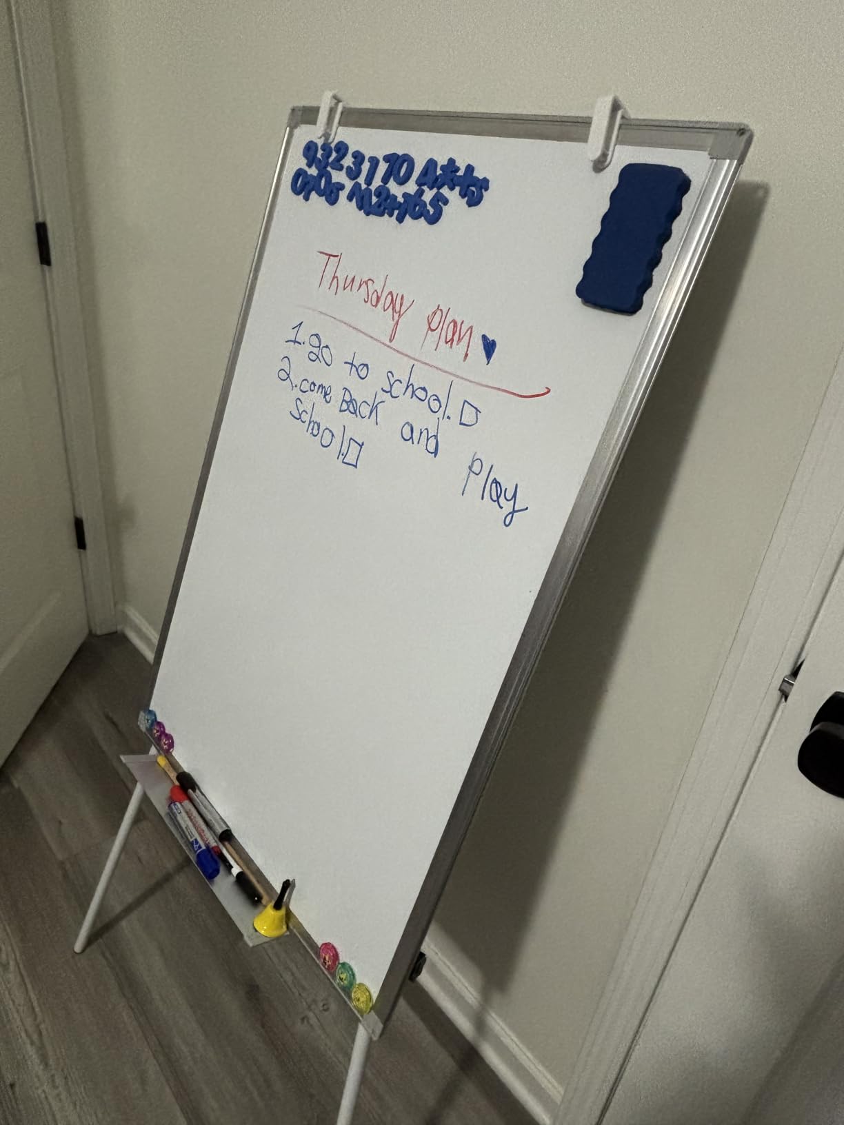 Easel Whiteboard - Magnetic Portable Dry Erase 36 x 24 Tripod Height Adjustable, 3' x 2' Flipchart Easel Stand White Board for Office or Teaching at Home & Classroom (36x24 White) customer photo 1