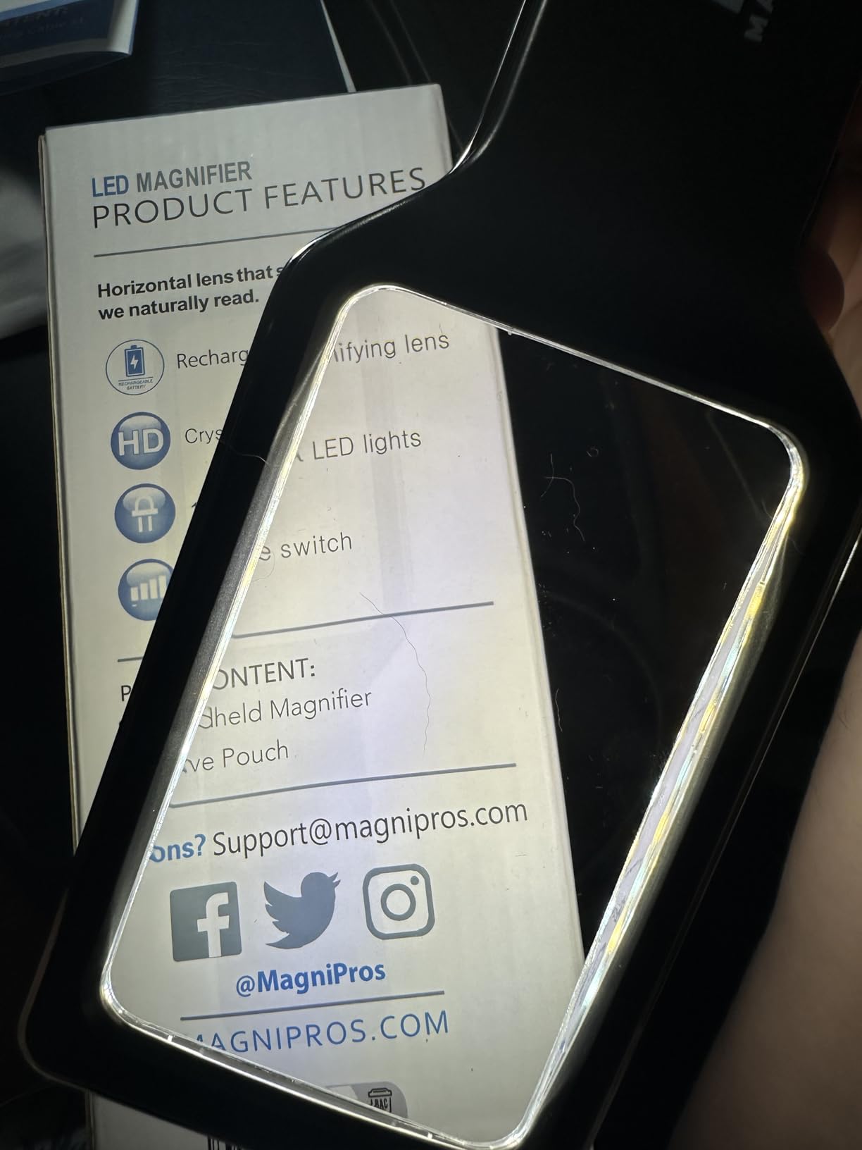 MAGNIPROS Patented 6X Rechargeable Magnifying Glass with 3 Color Light Modes & Anti-Glare Lens - Relieve Eye Strain | Perfect for Low Vision Seniors, Macular Degeneration & Fine Print customer photo 2