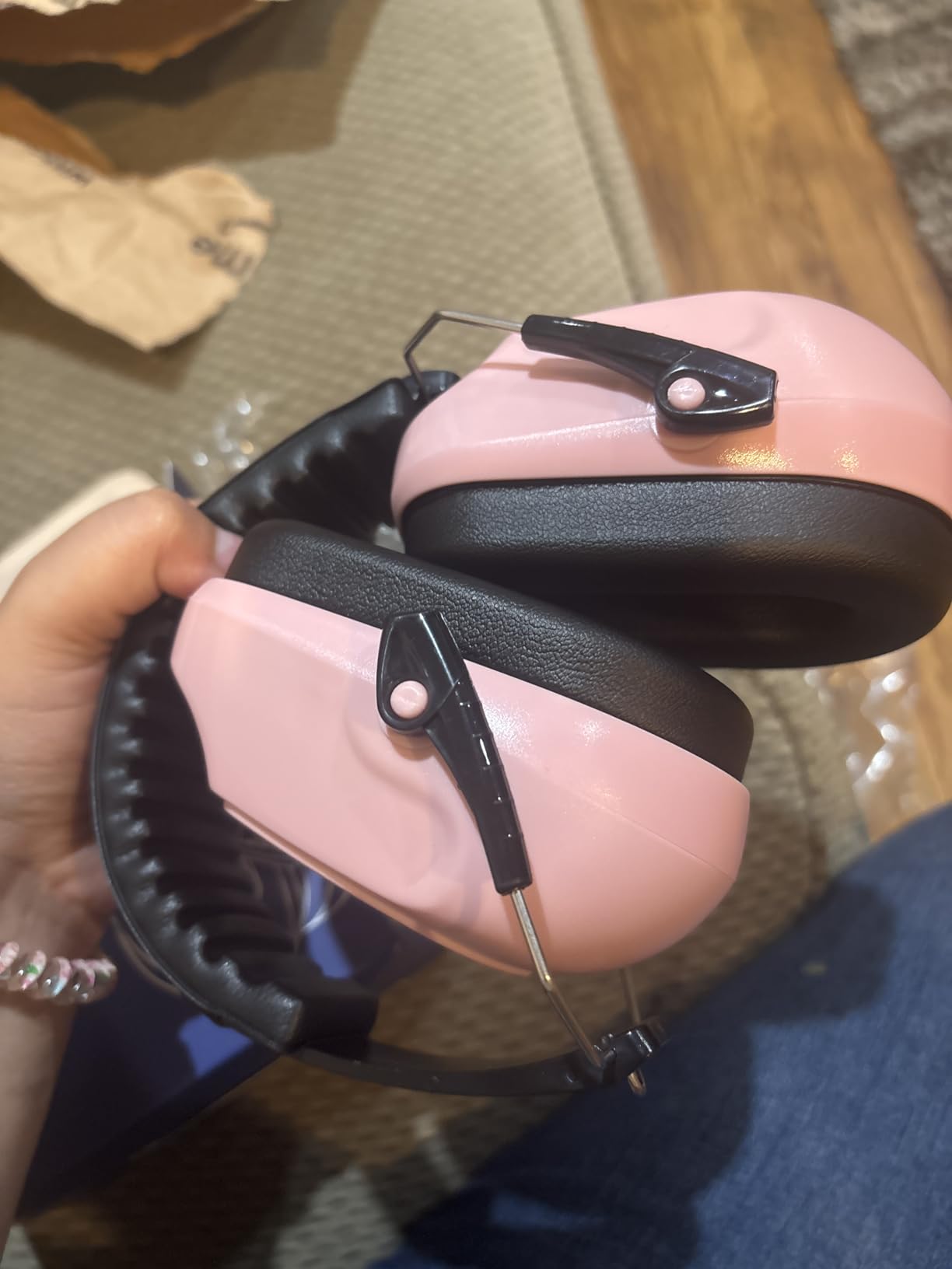 ProCase NRR 28dB Noise Reduction Ear Muffs, Foldable Adjustable Passive Noise Cancelling Headphones for Adults Kids Autism, Hearing Protection for Shooting, Construction, Mowing, Studying - Black customer photo 2