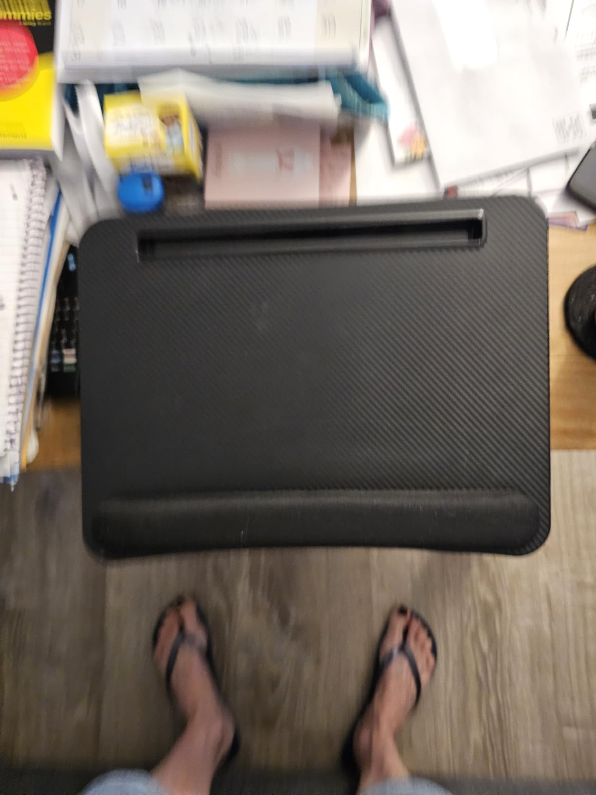 HUANUO Laptop Lap Desk - Portable Lap Desk with Pillow Cushion, Fits up to 15.6 inch Laptop, with Anti-Slip Strip & Storage Function for Home Office Students Use as Computer Laptop Stand, Book Tablet customer photo 1