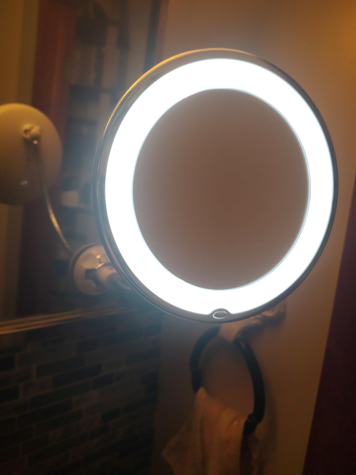 Brightown 10x Magnifying Mirror with Light, Flexible Gooseneck Make up Mirror with Lights and Magnification, Battery Operated Cordless with Suction Cups for Wall Bathroom Silver 1 Lighting customer photo 2