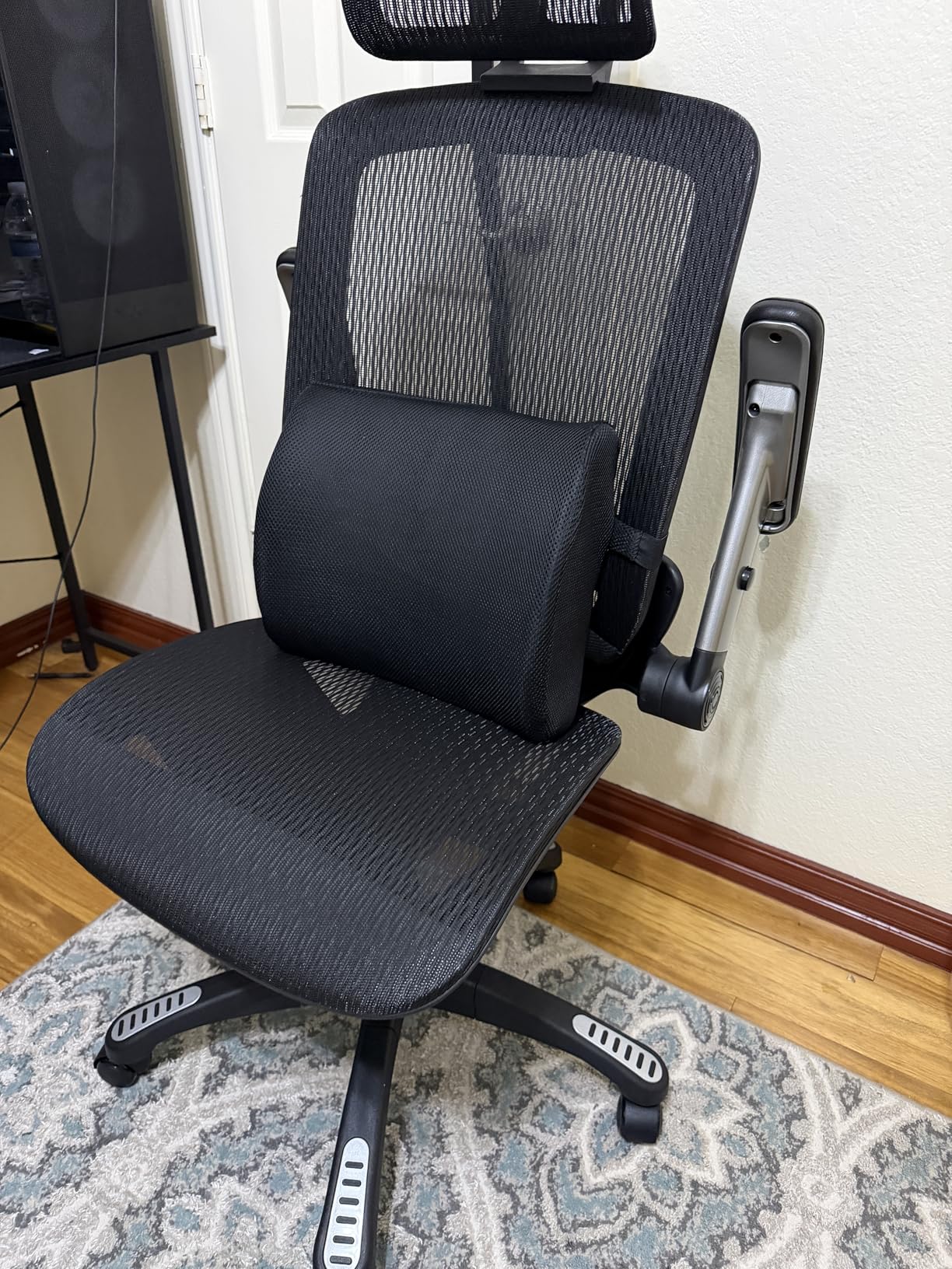 GABRYLLY Ergonomic Office Chair, High Back Home Desk Chair with Headrest, Flip-Up Arms, 90-120 Tilt Lock and Wide Cushion, Big and Tall Mesh Chairs for Man Woman, Black Task Chair customer photo 2