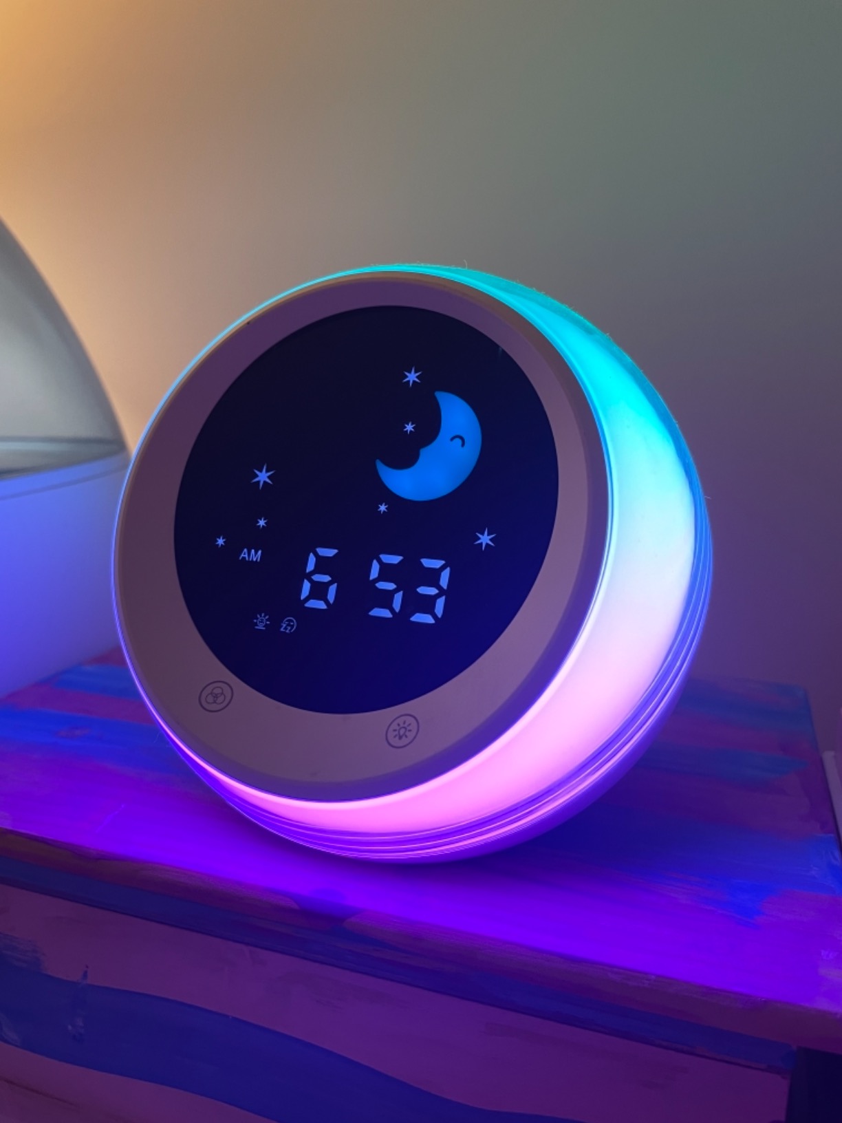 I.CODE Sun & Moon Rise Kids Alarm Clock, Children's Sleep Trainer, Sleep Sound Machine, Wake Up Light & Night Light, Teach Kids Day & Night customer photo 1