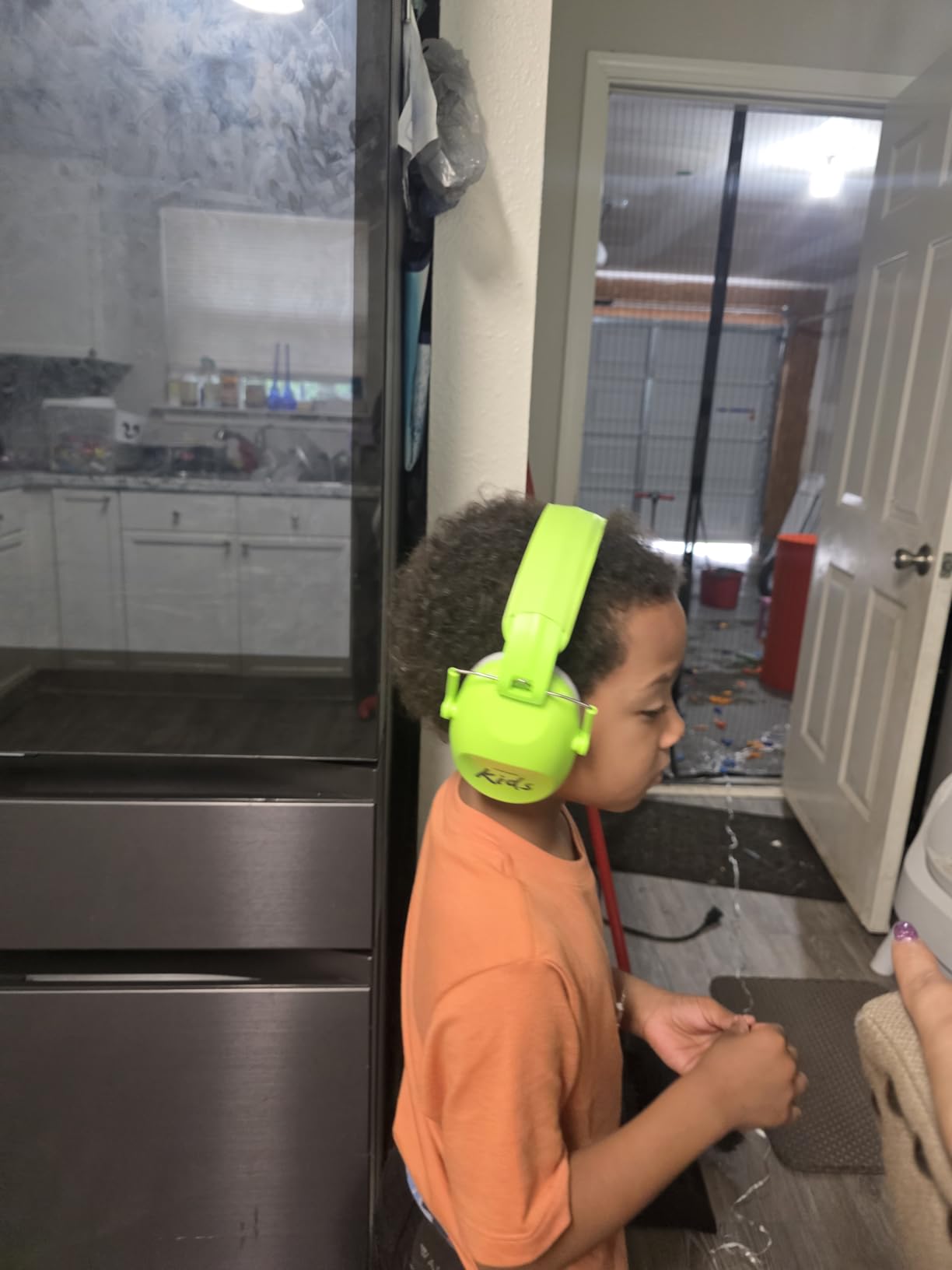 PROHEAR 032 Kids Ear Protection - Ear Muffs for Noise Reduction, 25NRR Noise Cancelling Headphones for Kids,Toddlers, Autism, Sensory Use, Hearing Protection - Orange customer photo 1