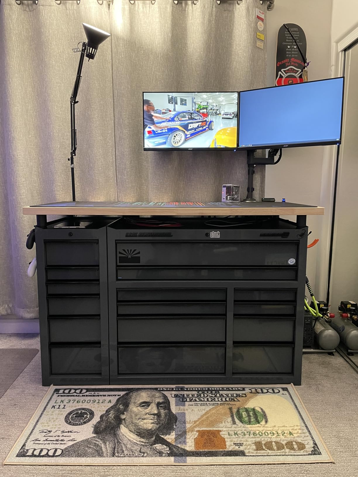 HUANUO 17-32 Inch Dual Monitor Stand, Vertical Dual Monitor Mount, Monitor Stand 2 Monitors, Ergonomic Adjustable Tilt/Swivel/Rotate, Weight Max 19.8 lbs, VESA 75/100mm customer photo 2