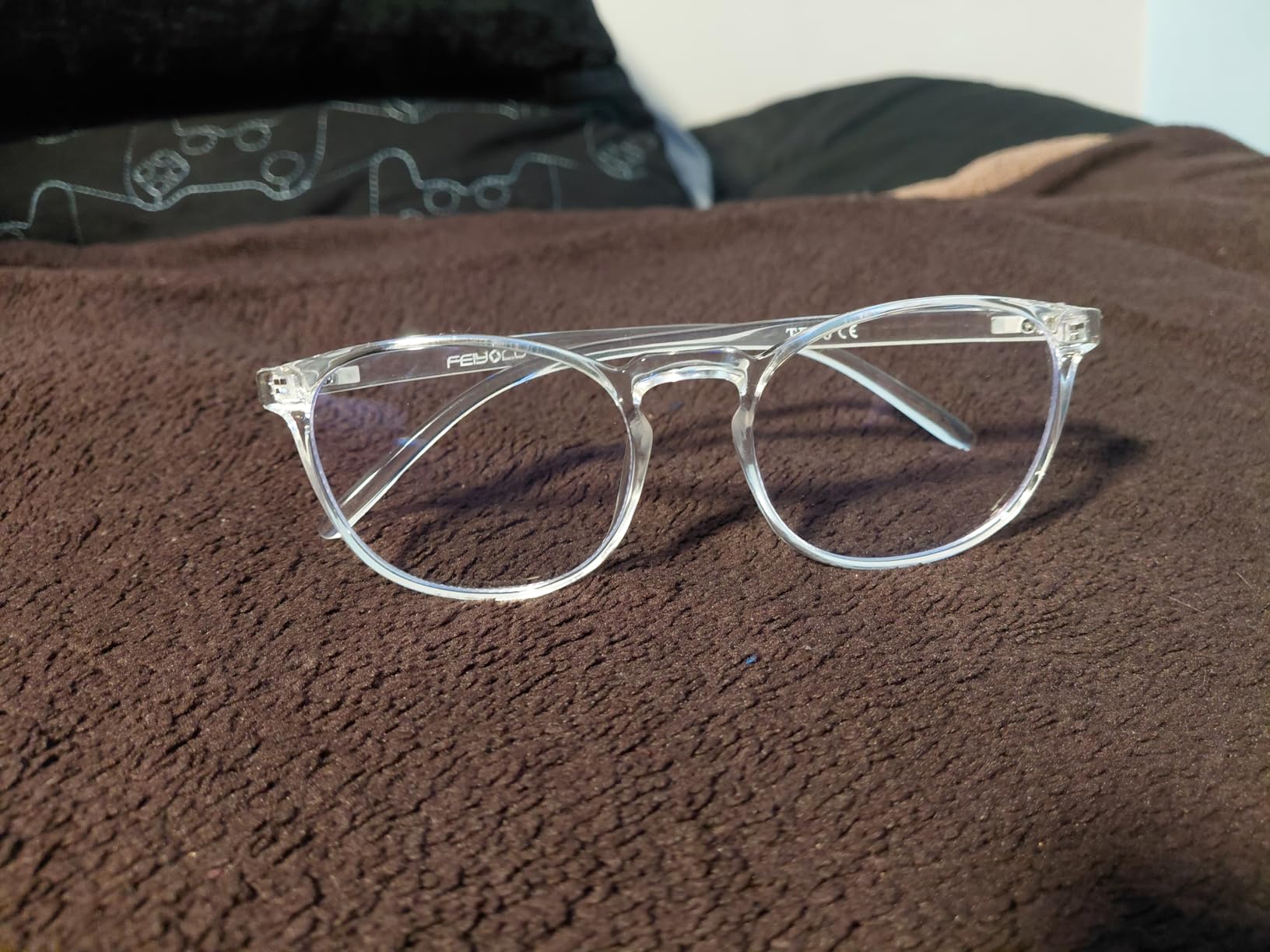 Blue Light Blocking Glasses Women/Men, Retro Round Anti Eyestrain Computer Gaming Glasses(Black+Blue) customer photo 1