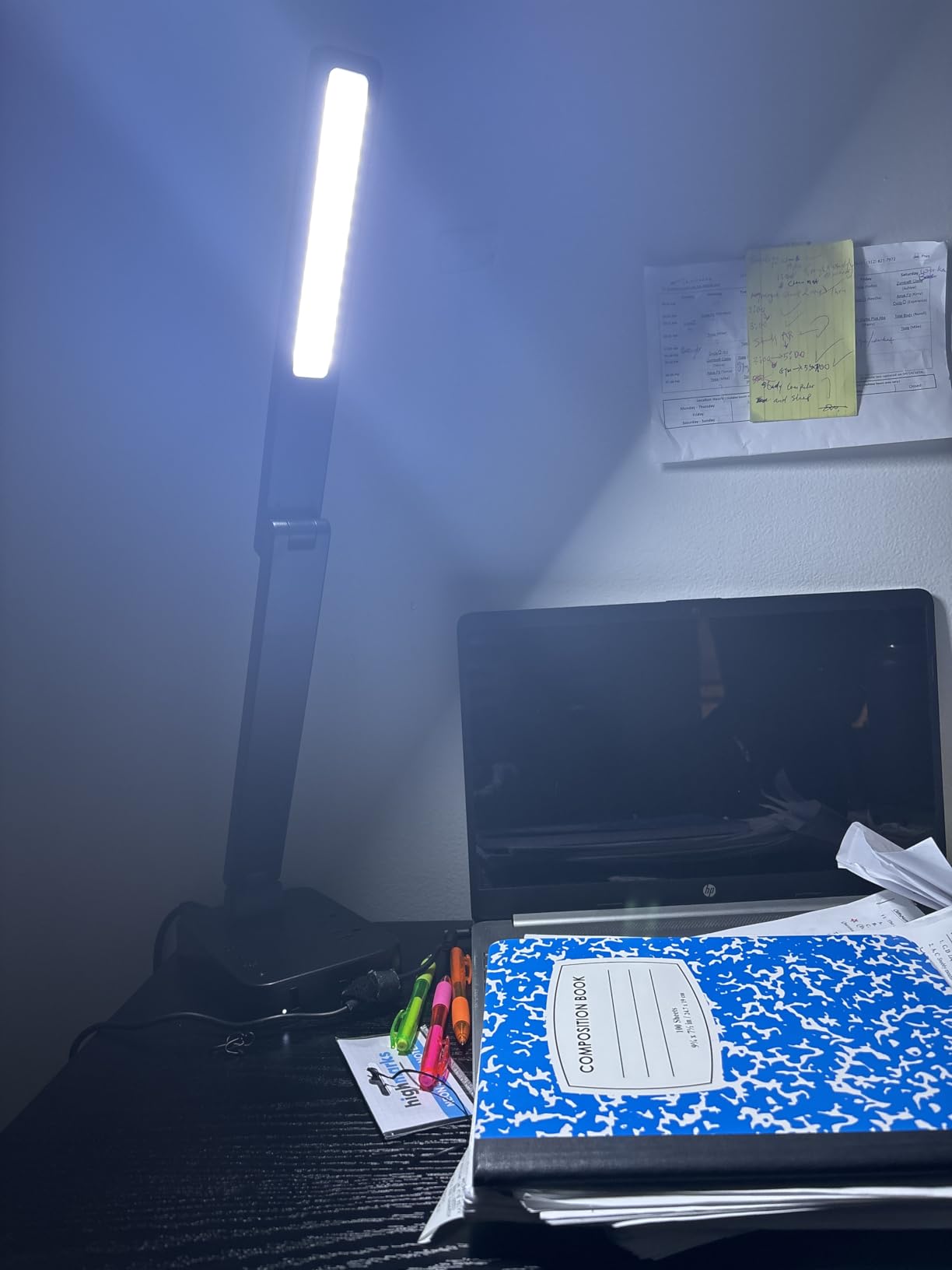 Drevet LED Desk Lamp for College Dorm Room, Desk Light with 1 USB Charging Port 2 AC Power Outlet, 3 Lighting Modes, 3 Level Brightness Touch Lamp, Eye-Caring Home Office Foldable Table Lamp customer photo 1