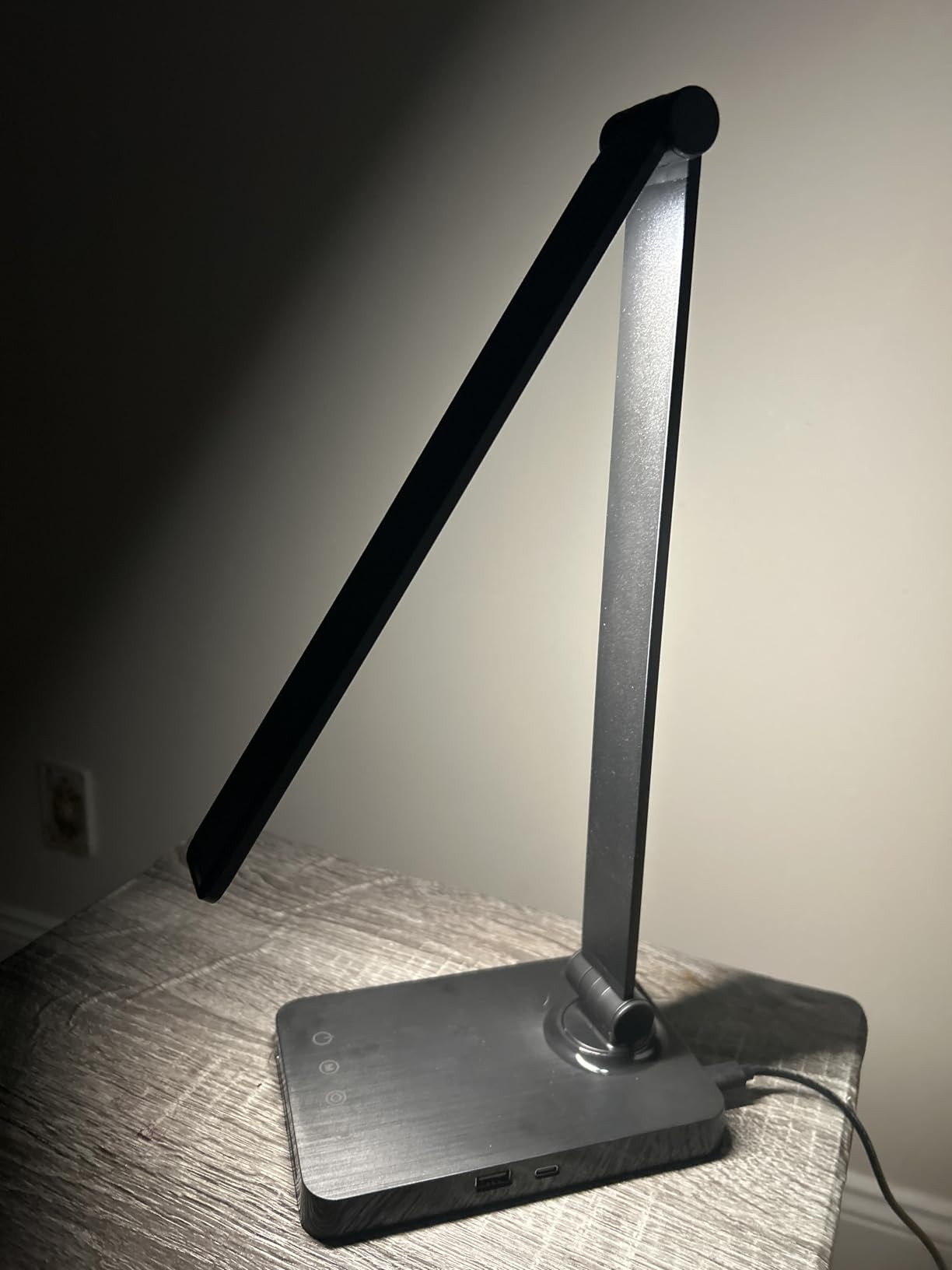 LED Desk Lamp with USB Ports,Touch Desk Lamps for Home Office with 5 Color Modes,3 Brightness Desk Light with Small Night Light,Reading Lamp Table Lamp for Bedroom Bedside Study Black (with adapter) customer photo 2