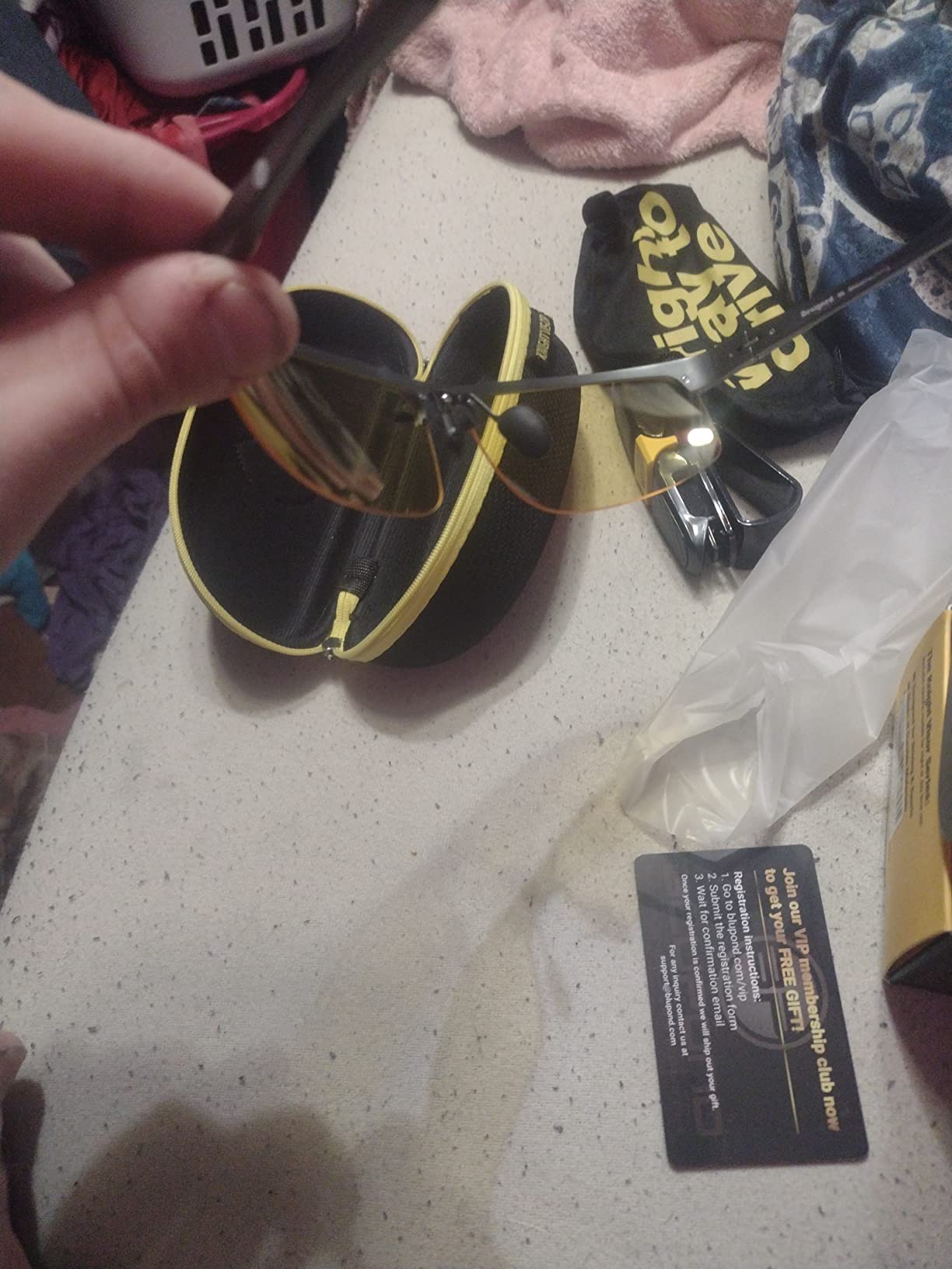 Night Driving Glasses For Men/Women - HD Yellow Vision for Maximum Clarity - Knight Visor (BLACK, Yellow Amber) customer photo 2