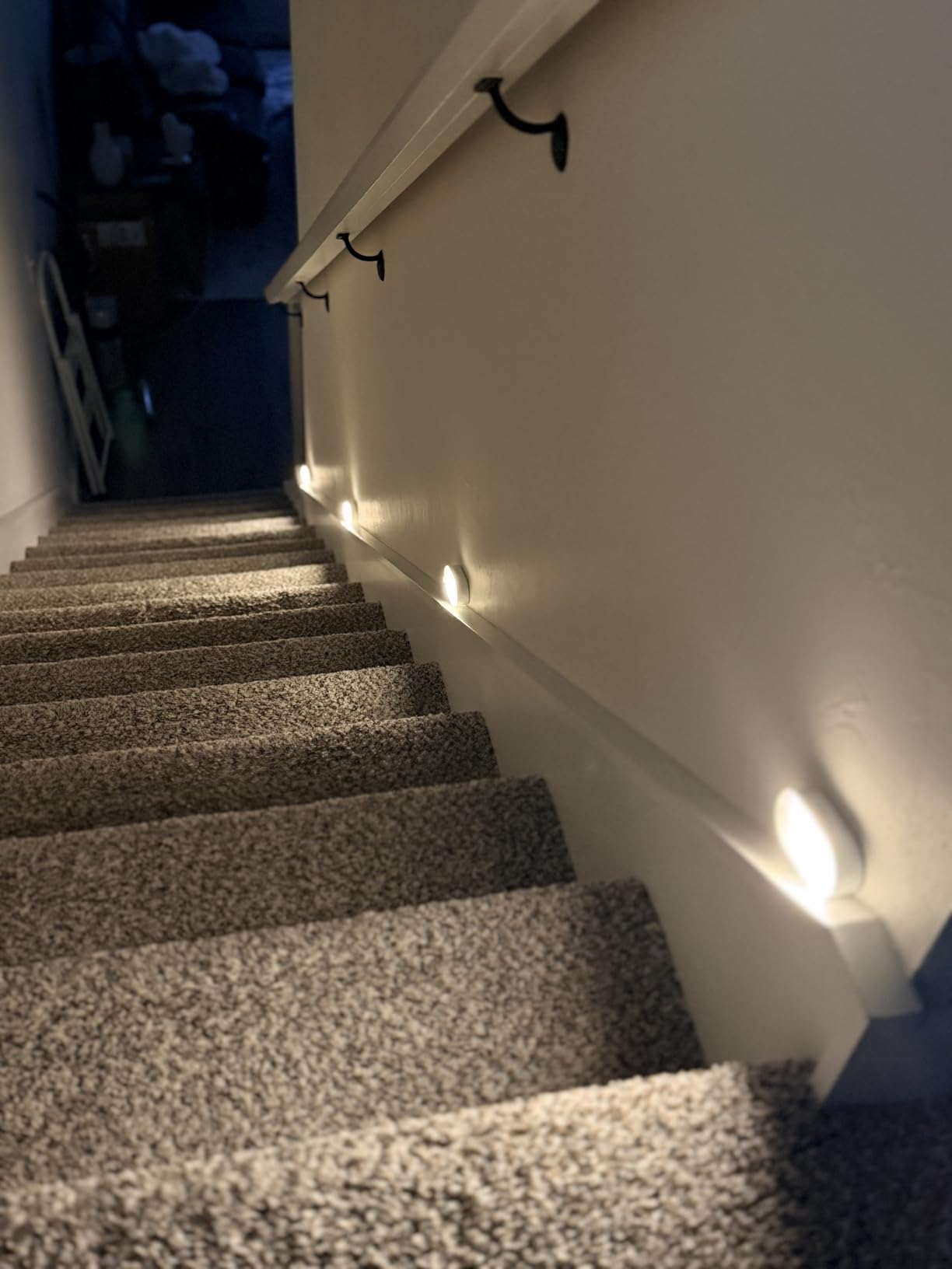 Lyridz Rechargeable Battery Night Light with Motion Sensor, Portable Mini Warm White LED Stick-on Closet Light, Adjustable Brightness for Bathroom, Bedroom, Kitchen, Cabinet, Stairs, Hallway, 2-Pack customer photo 2