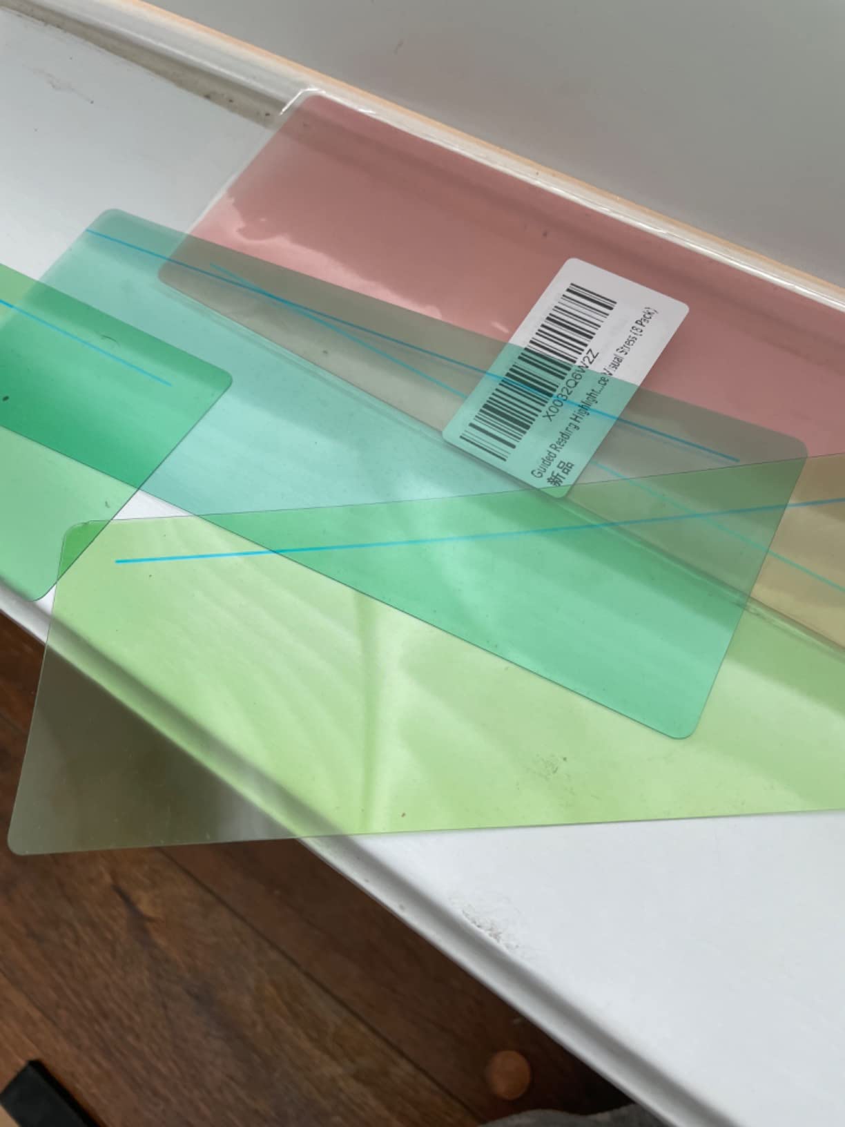 Guided Reading Highlight Strips Colored Overlays Bookmark Reading Tracking Rulers with Line for Dyslexia, ADHD and to Reduce Visual Stress (8 Pack) customer photo 5