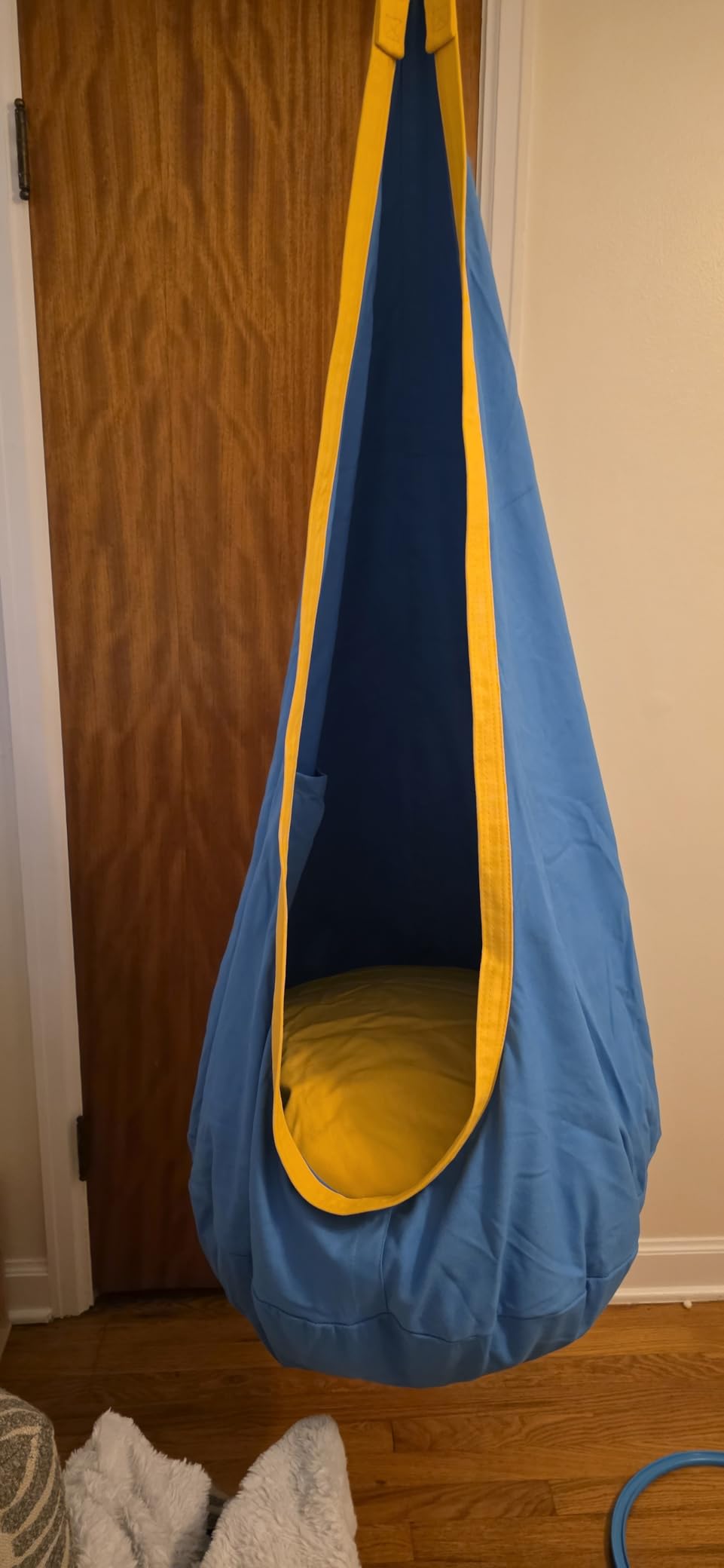 Y-STOP Kids Pod Swing Seat, Hanging Hammock Chair Swing with Inflatable Pillow, Sensory Swing Chair with Pocket for Outdoor and Indoor (Pink and Blue) pcs customer photo 1