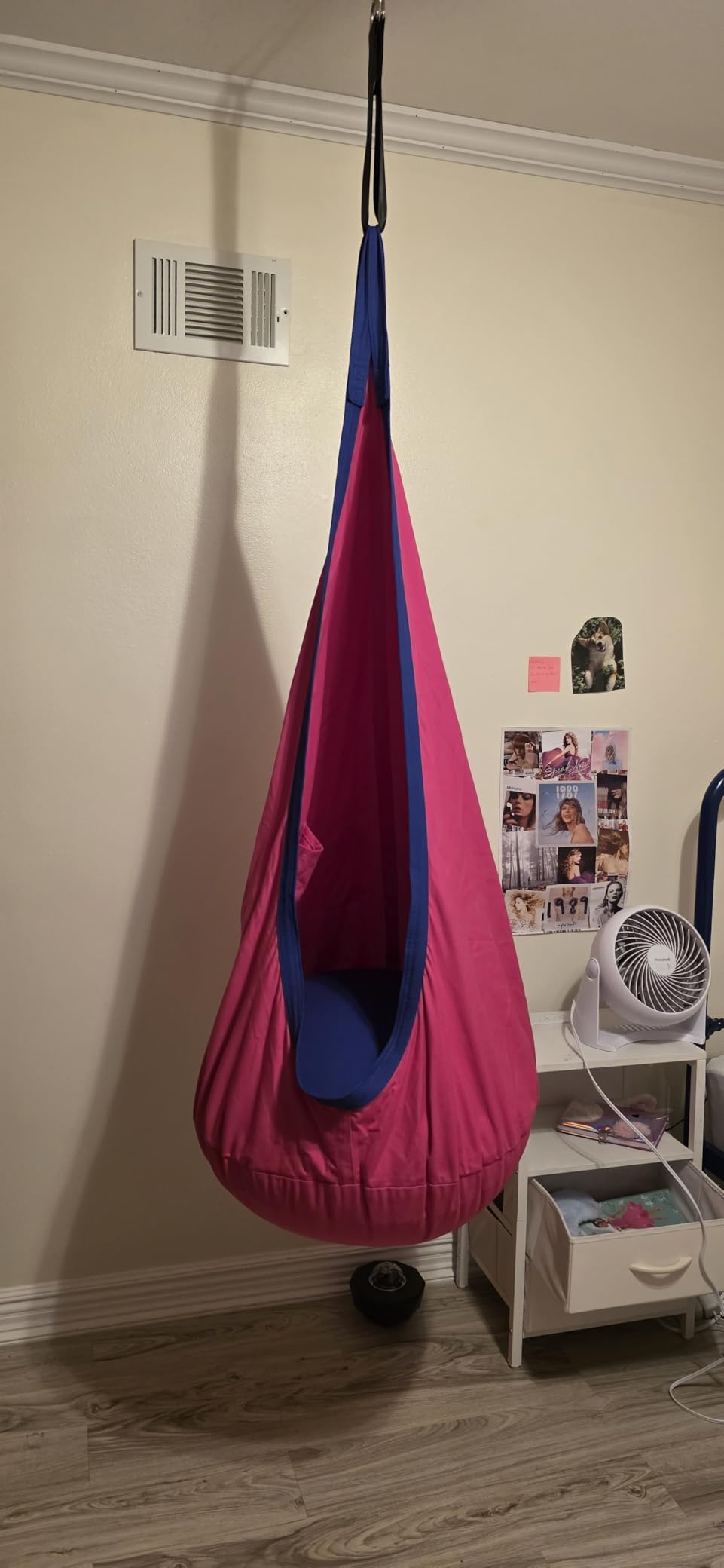 Y-STOP Kids Pod Swing Seat, Hanging Hammock Chair Swing with Inflatable Pillow, Sensory Swing Chair with Pocket for Outdoor and Indoor (Pink and Blue) pcs customer photo 2