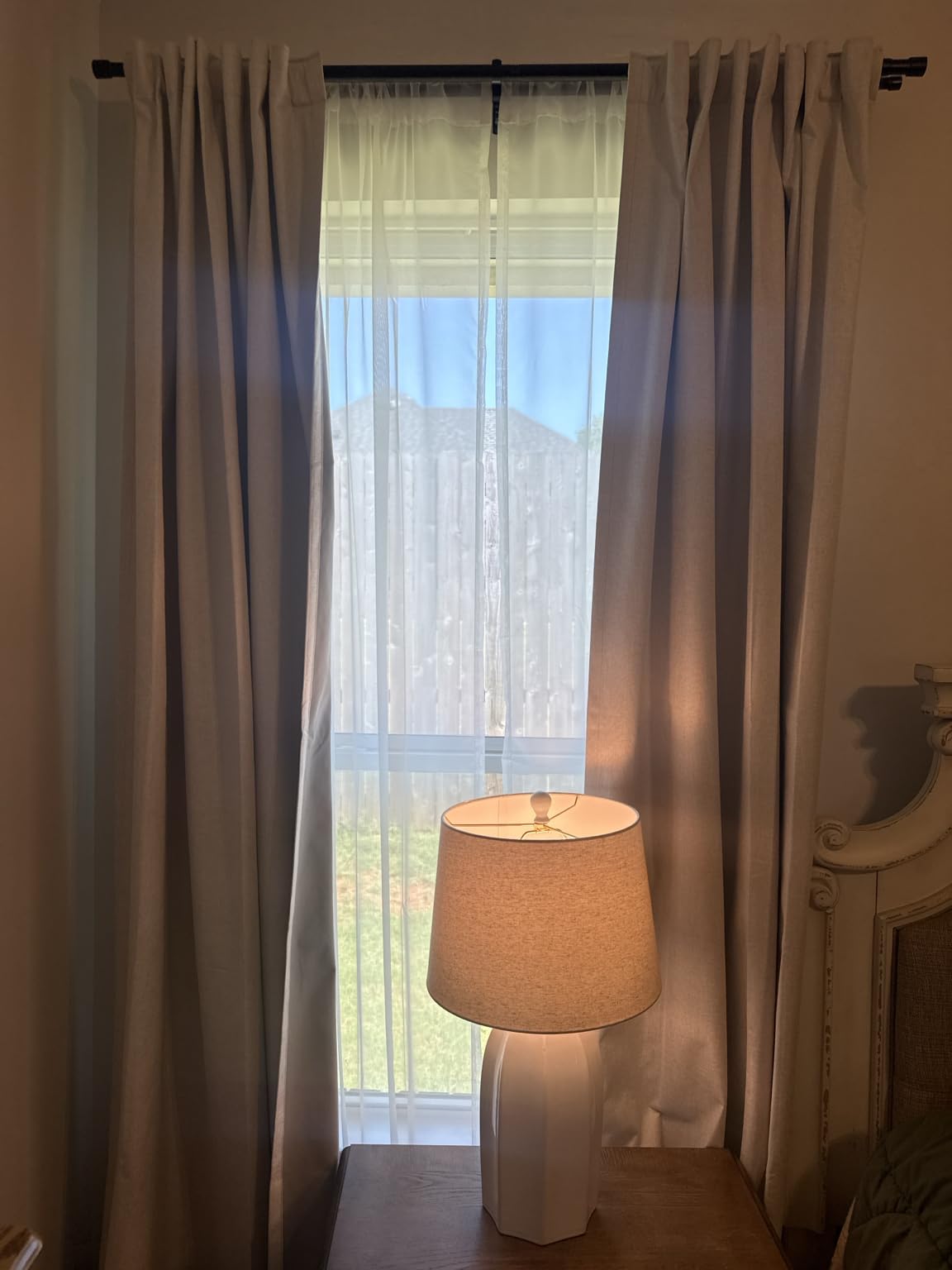 MIULEE 100% Blackout Linen Curtains for Bedroom 52x84 Inches Natural Beige | Room Darkening, Light Blocking, Thermal Insulated, Grommet Top, Linen Textured, Window Curtains for Living Room, 2 Panels customer photo 2