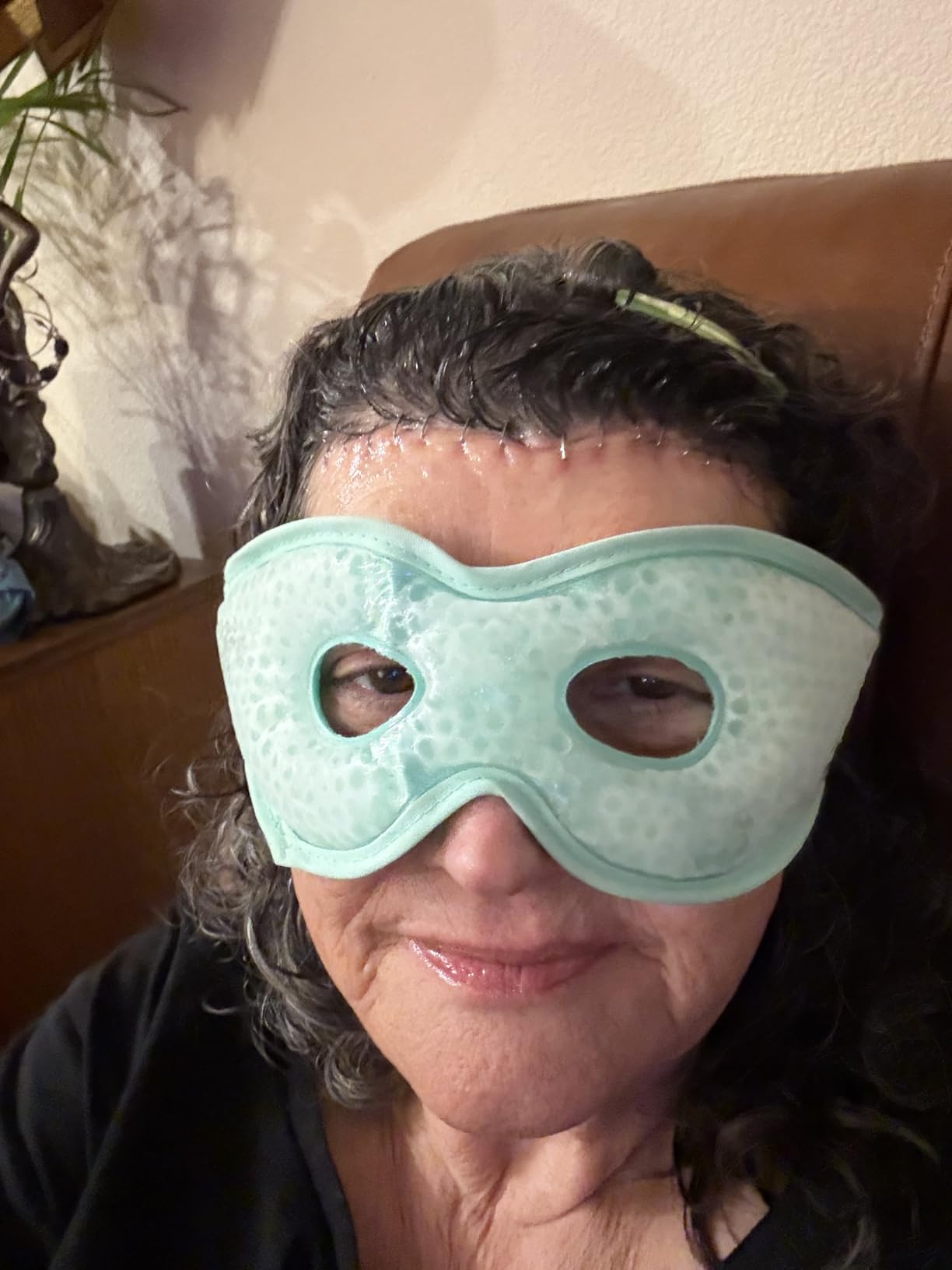2PCS Gel Eye Mask Reusable Cold Therapy Gel Bead Eye Mask for Puffiness/Dark Circles/Eye Bags/Dry Eyes/Headaches/Migraines/Stress Relief (Blue) customer photo 2